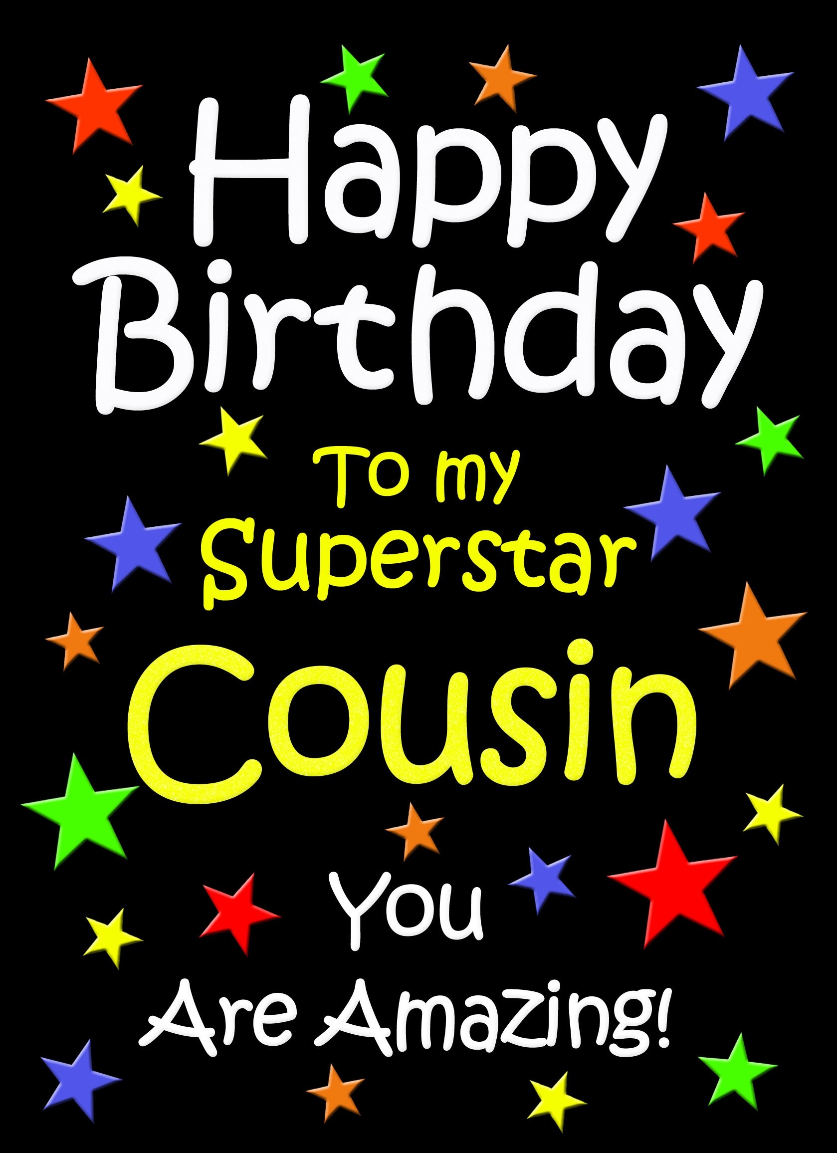 Cousin Birthday Card (Black)