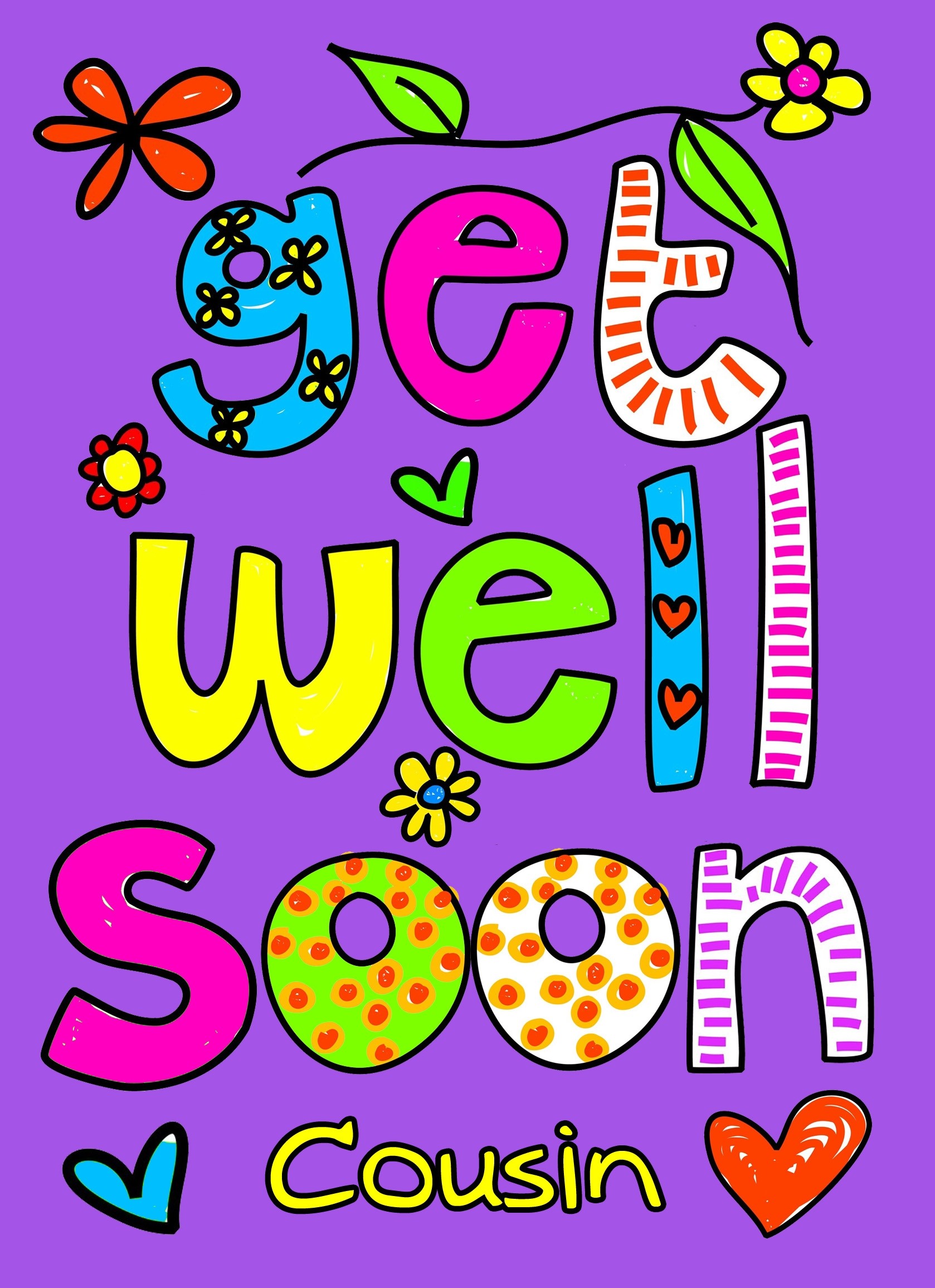 Get Well Soon 'Cousin' Greeting Card