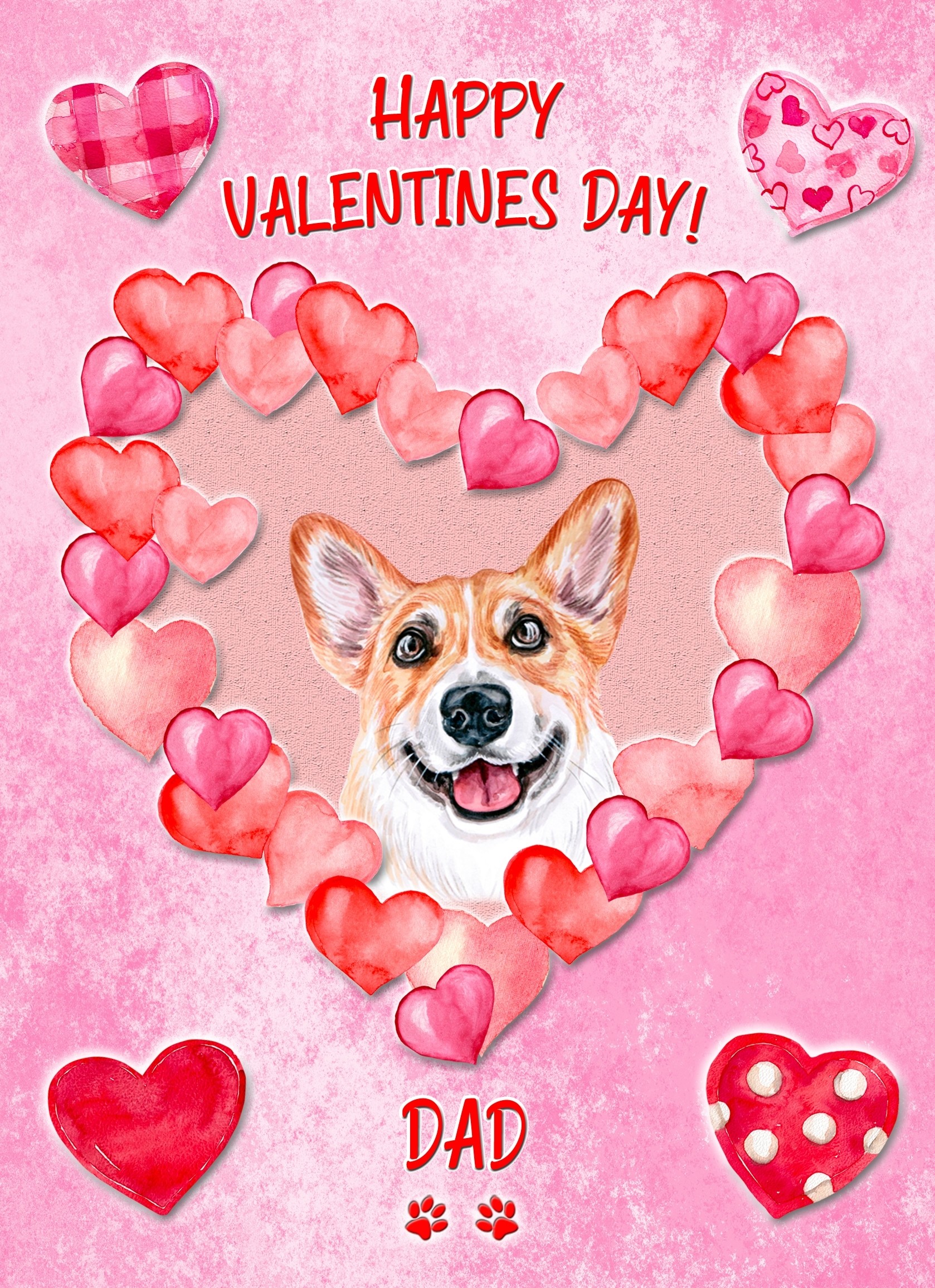 Corgi Dog Valentines Day Card (Happy Valentines, Dad)