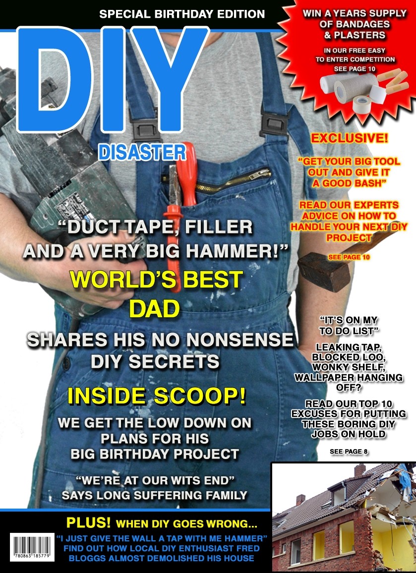 DIY Handyman Dad Birthday Card Magazine Spoof