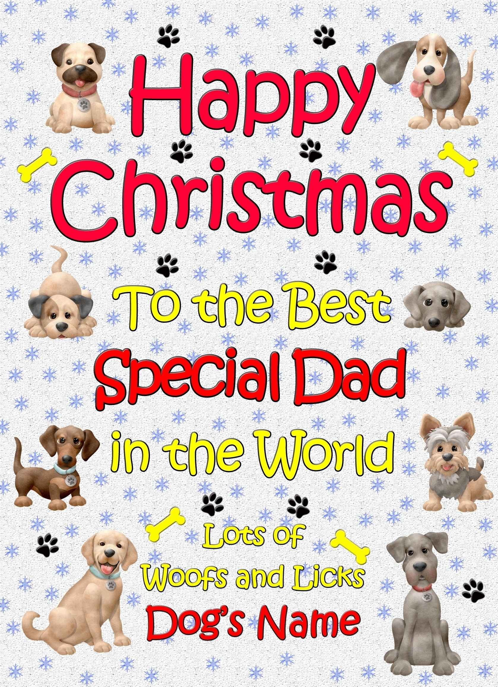 Personalised From The Dog Christmas Card (Human Dad, Happy Christmas)
