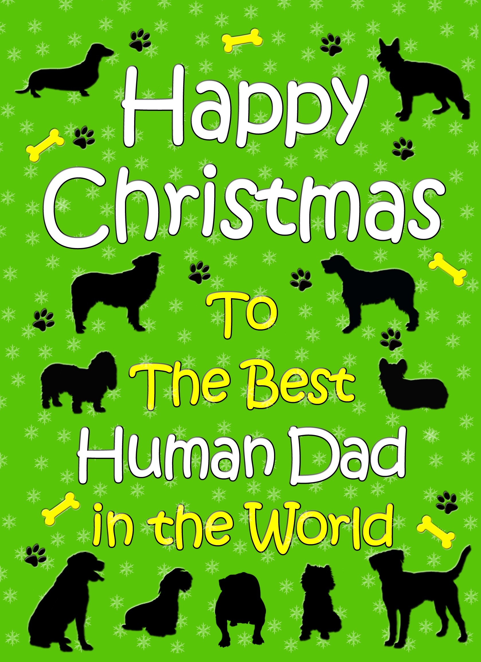 From The Dog  Christmas Card (Human Dad, Green)