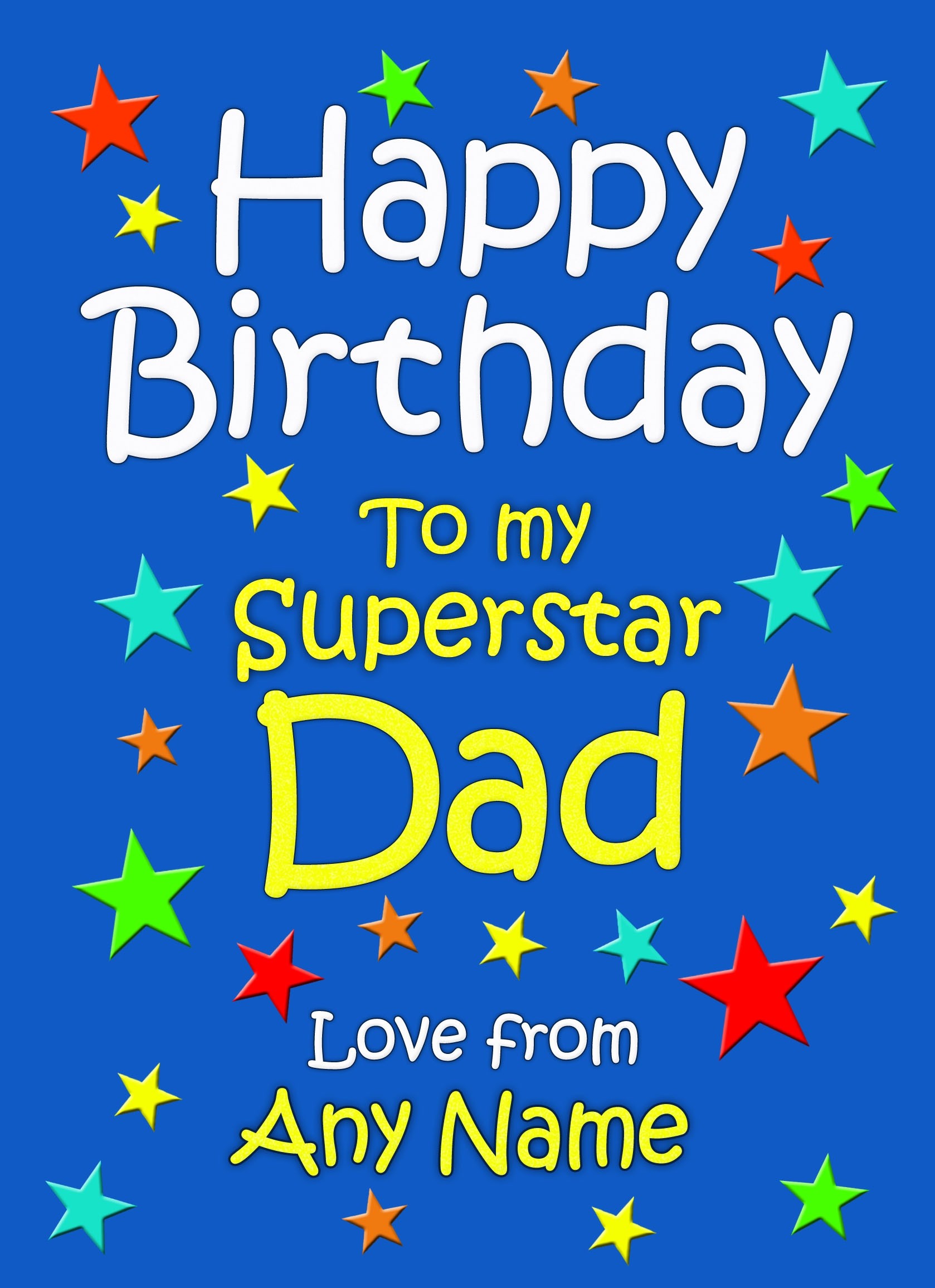 Personalised Dad Birthday Card (Blue)