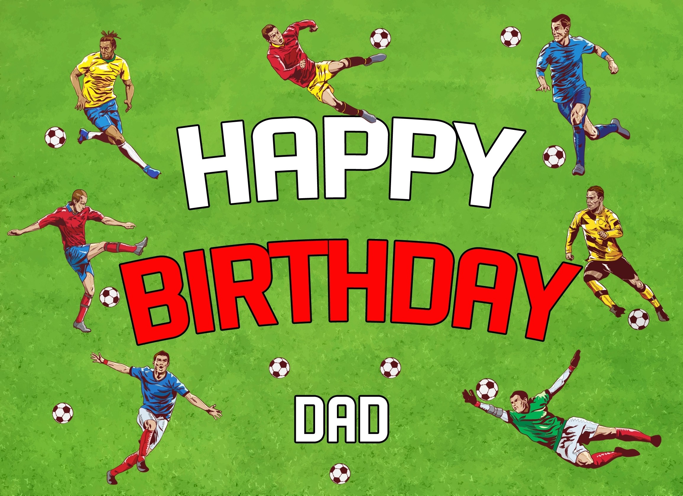 Football Birthday Card For Dad (Landscape)