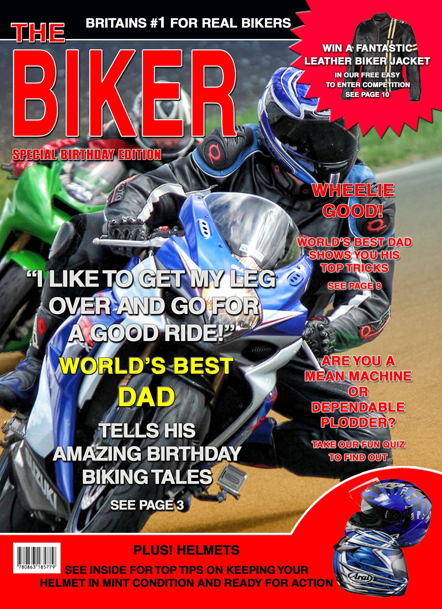 Biker/Motorbike Dad Birthday Card Magazine Spoof
