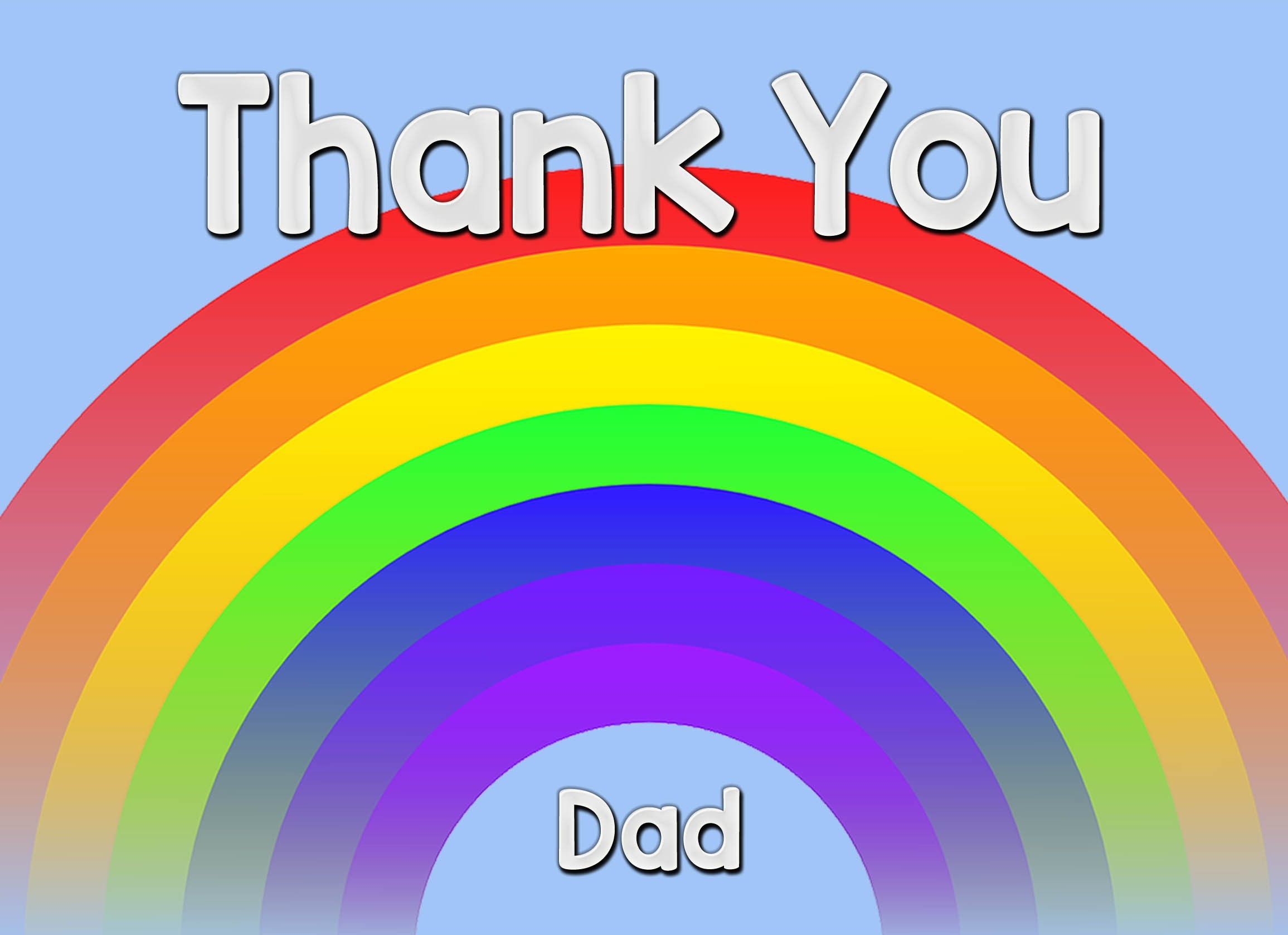 Thank You 'Dad' Rainbow Greeting Card