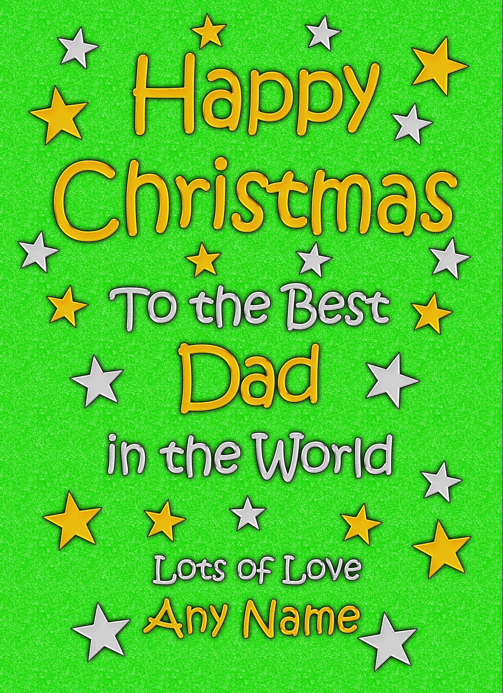 Personalised Dad Christmas Card (Green)