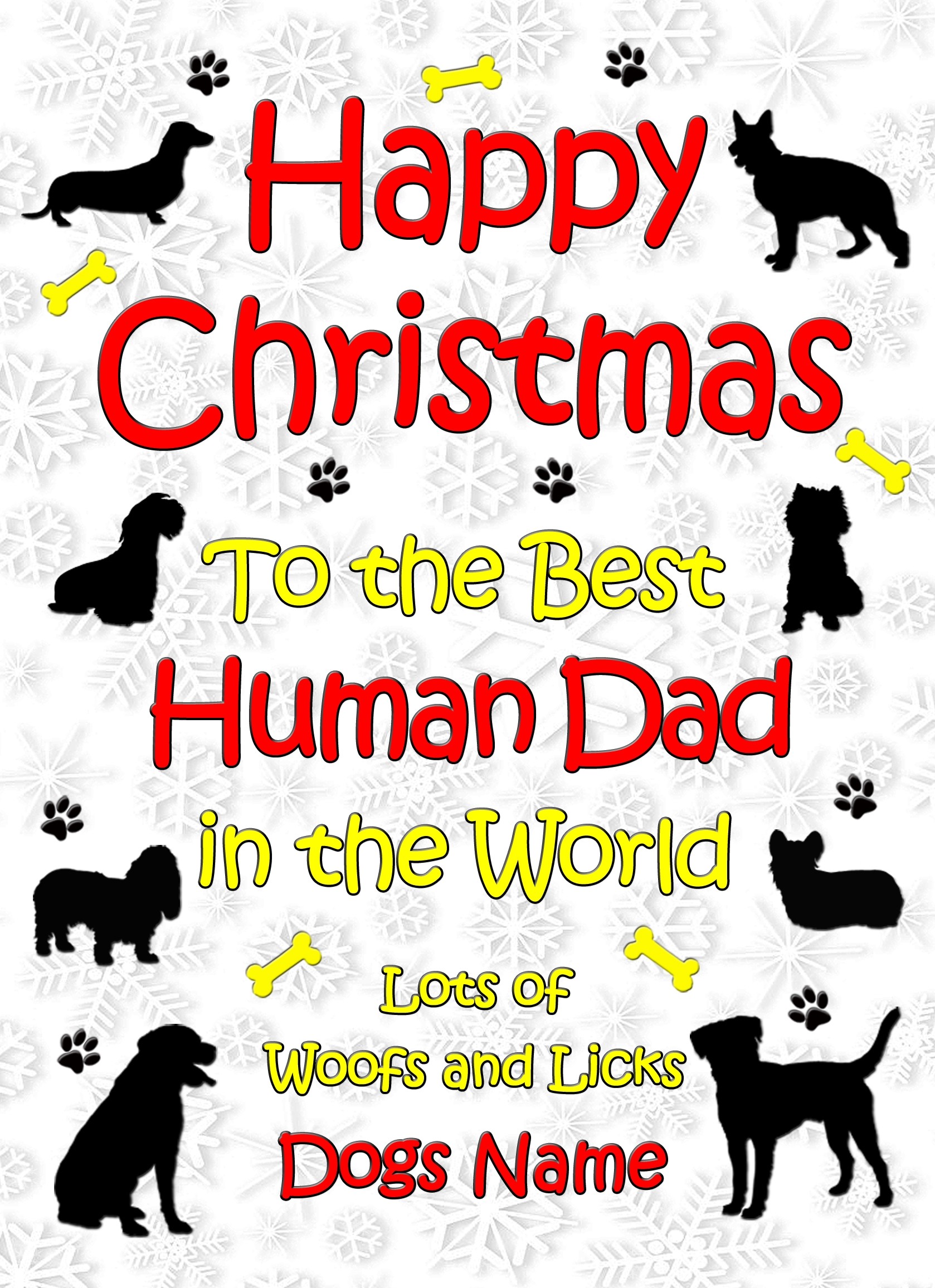 Personalised From The Dog Christmas Card (Human Dad, White)