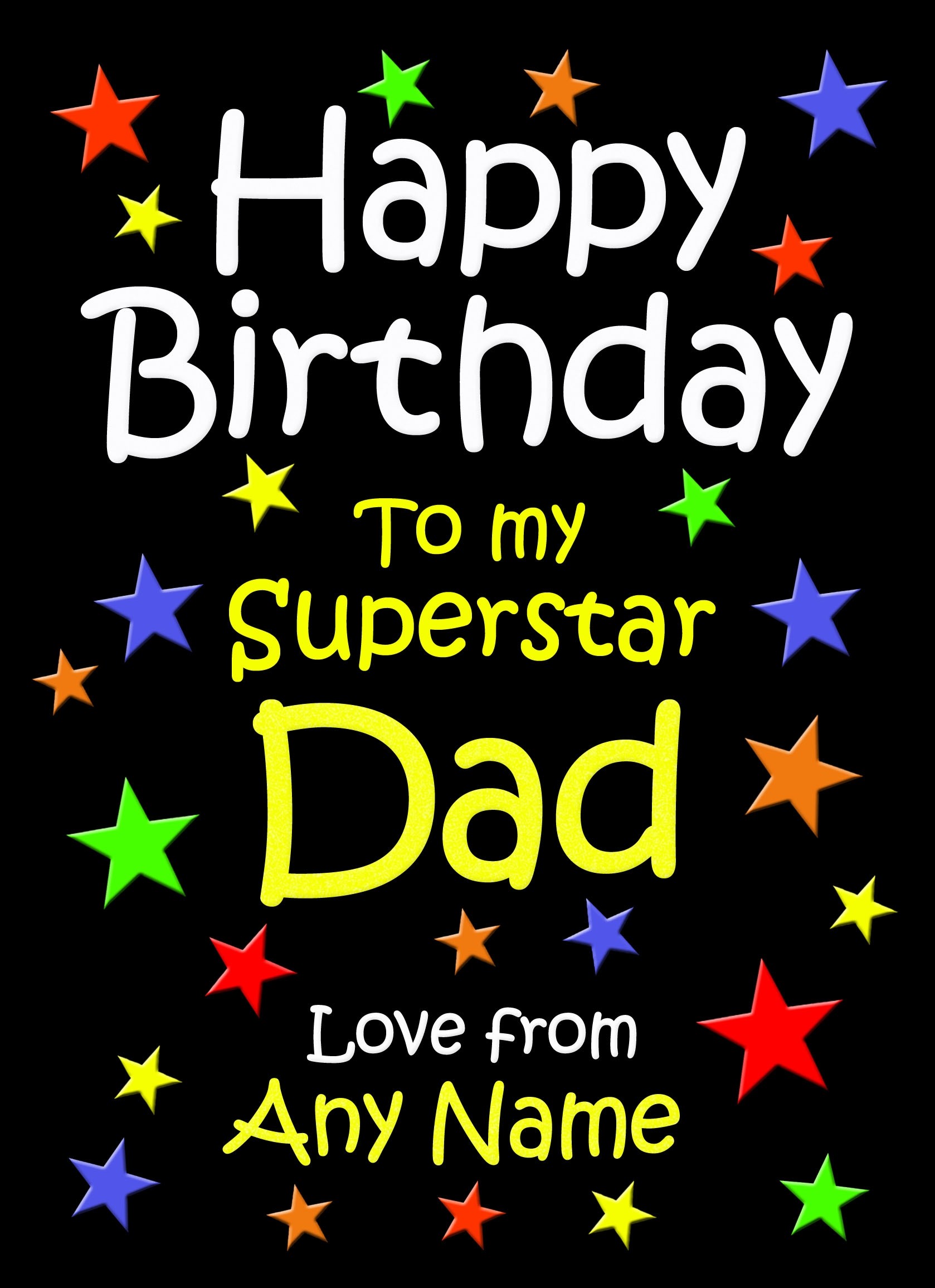 Personalised Dad Birthday Card (Black)