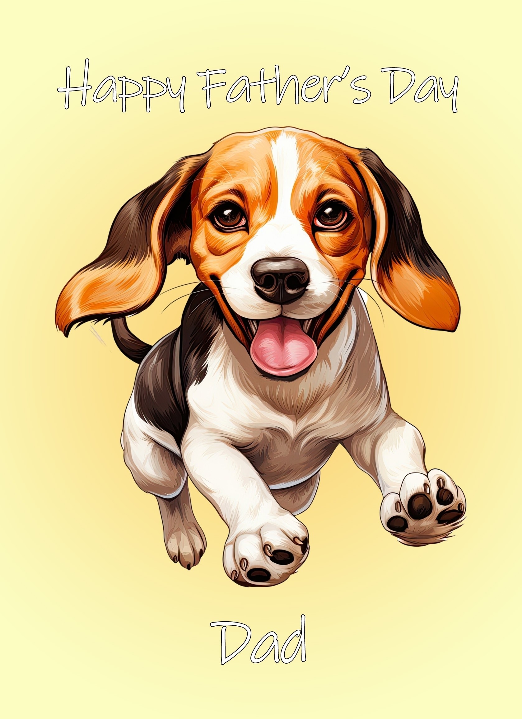 Beagle Dog Fathers Day Card For Dad