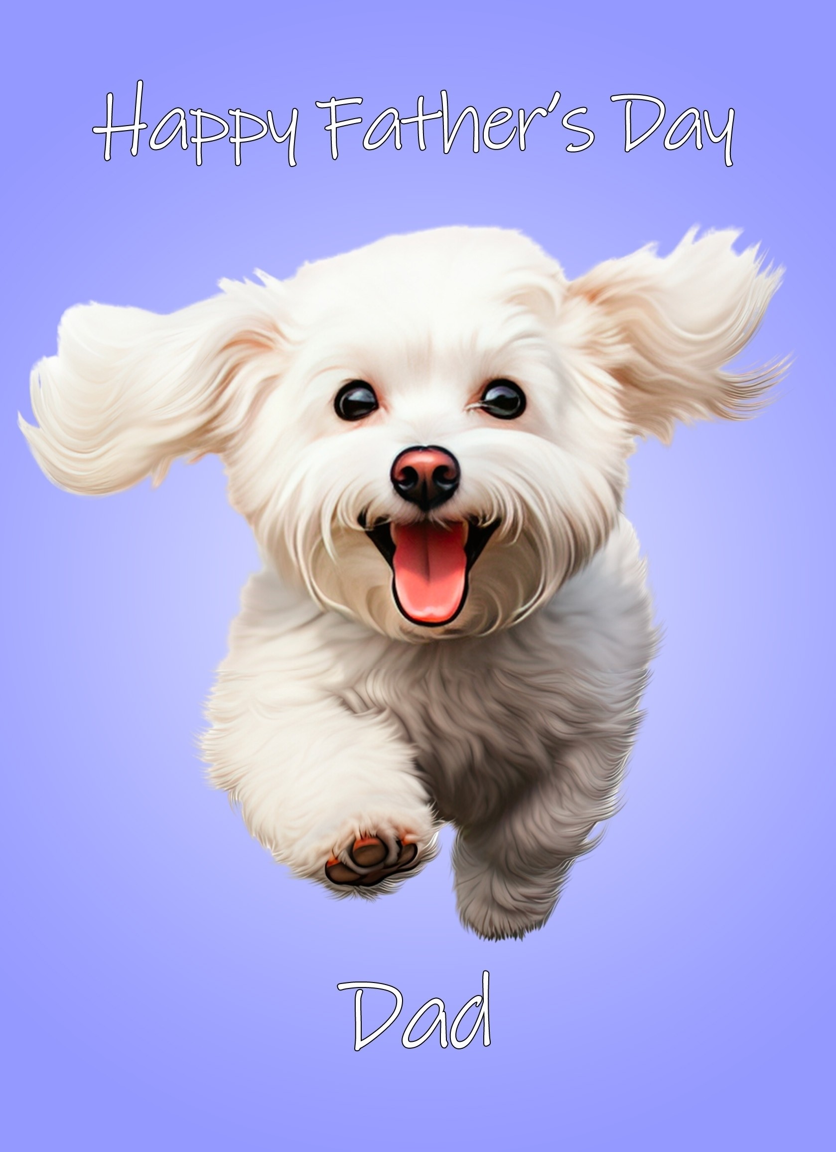 Bichon Frise Dog Fathers Day Card For Dad