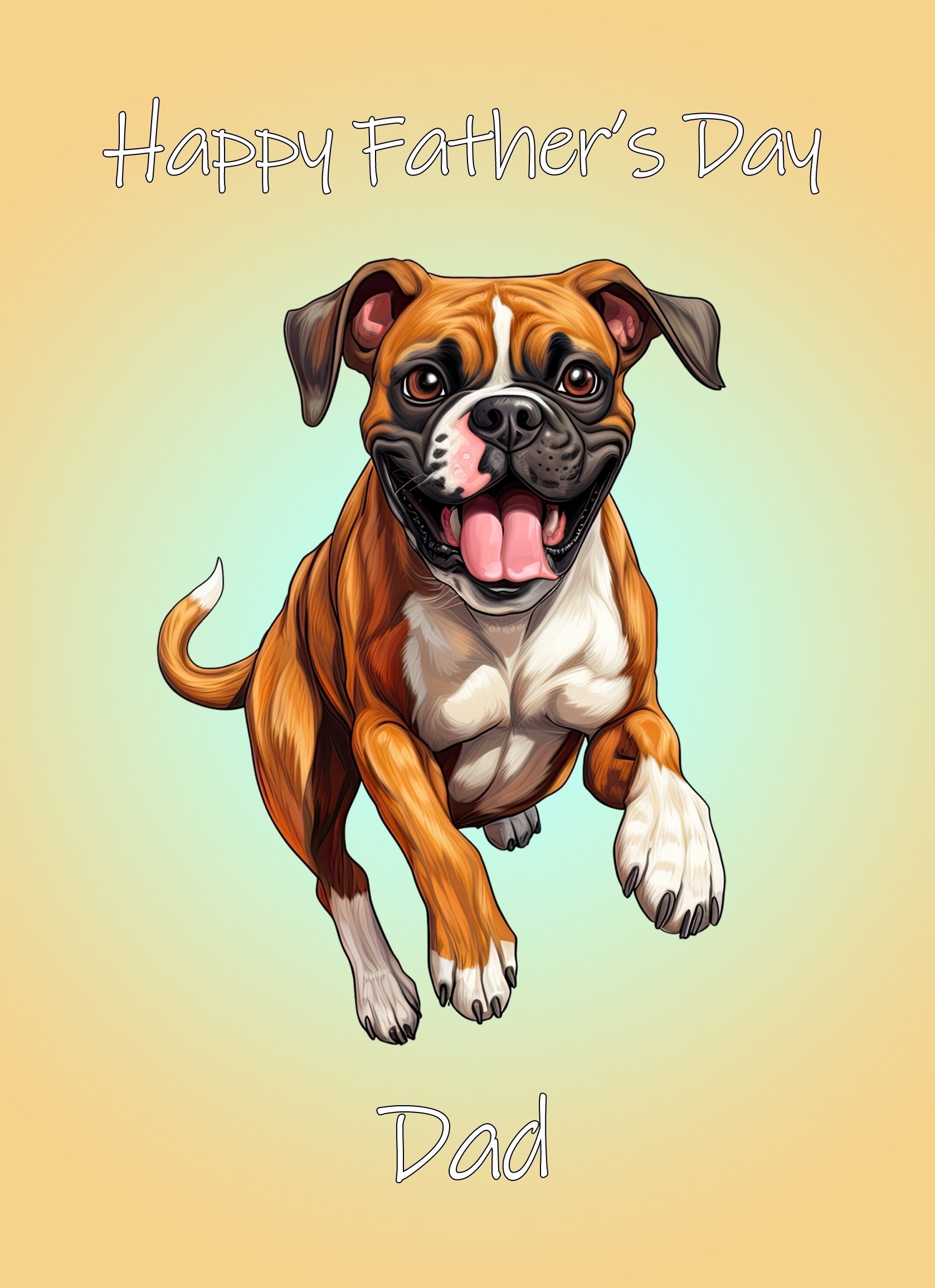Boxer Dog Fathers Day Card For Dad