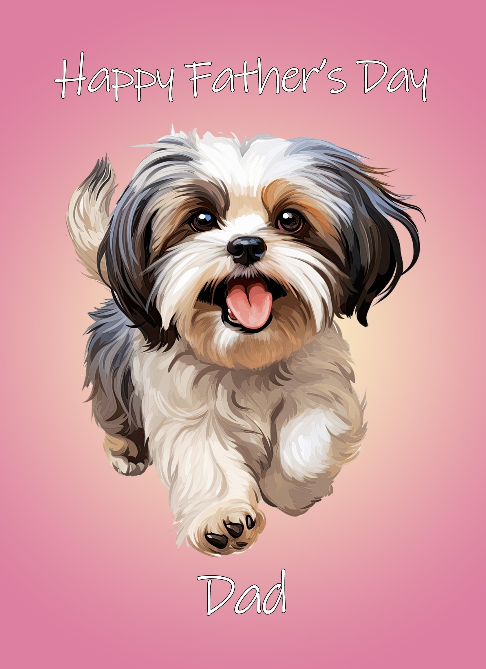 Shih Tzu Dog Fathers Day Card For Dad