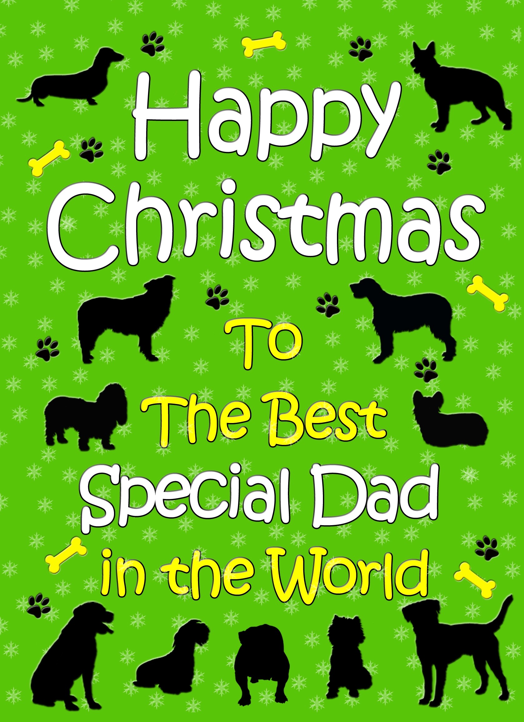From The Dog  Christmas Card (Special Dad, Green)