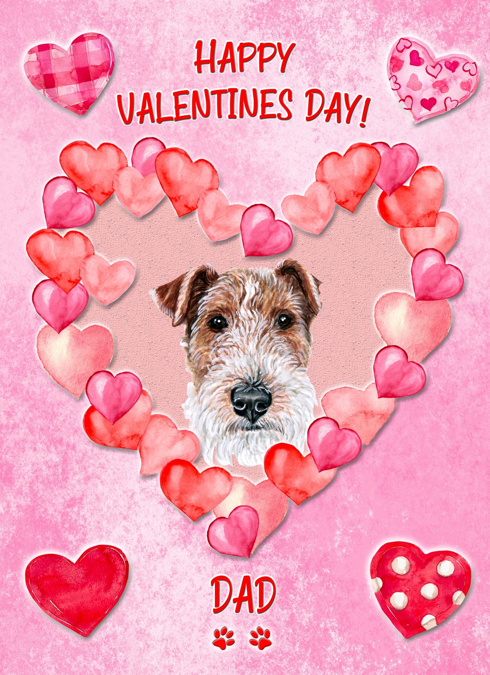 Airedale Dog Valentines Day Card (Happy Valentines, Dad)