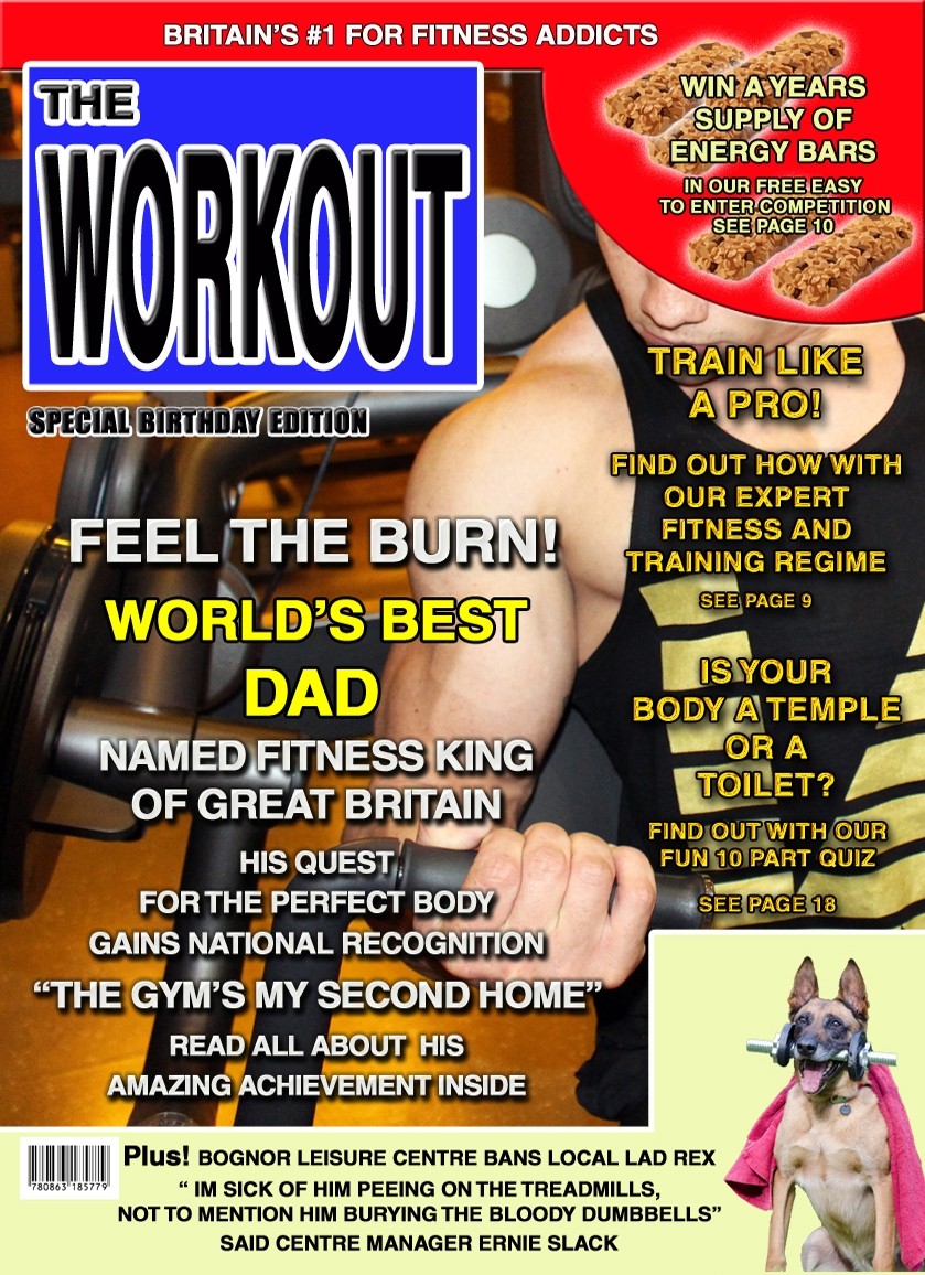 Gym Fitness Dad Birthday Card Magazine Spoof