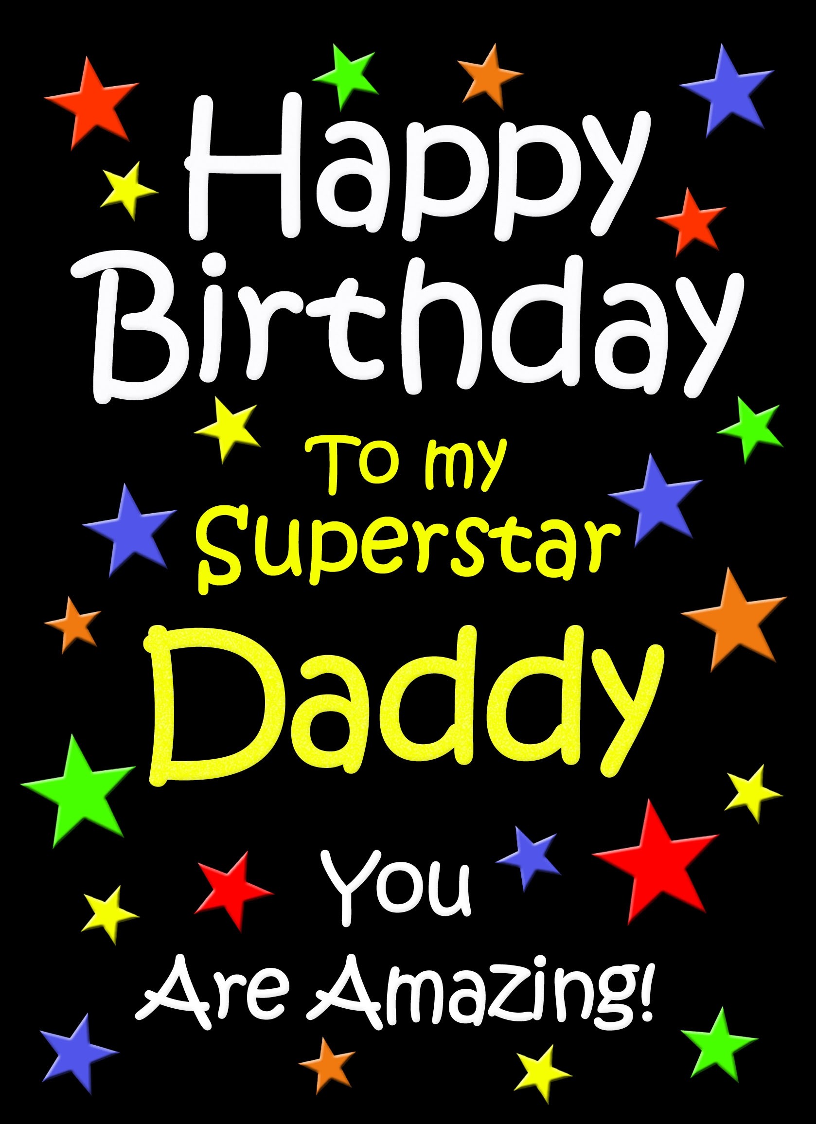 Daddy Birthday Card (Black)