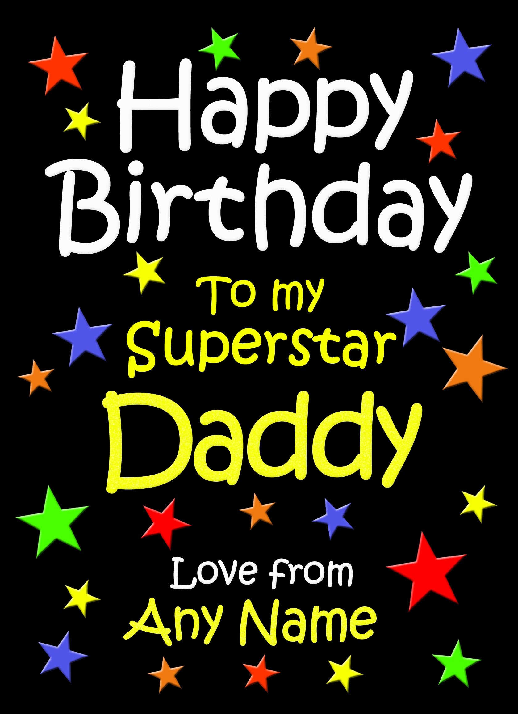 Personalised Daddy Birthday Card (Black)
