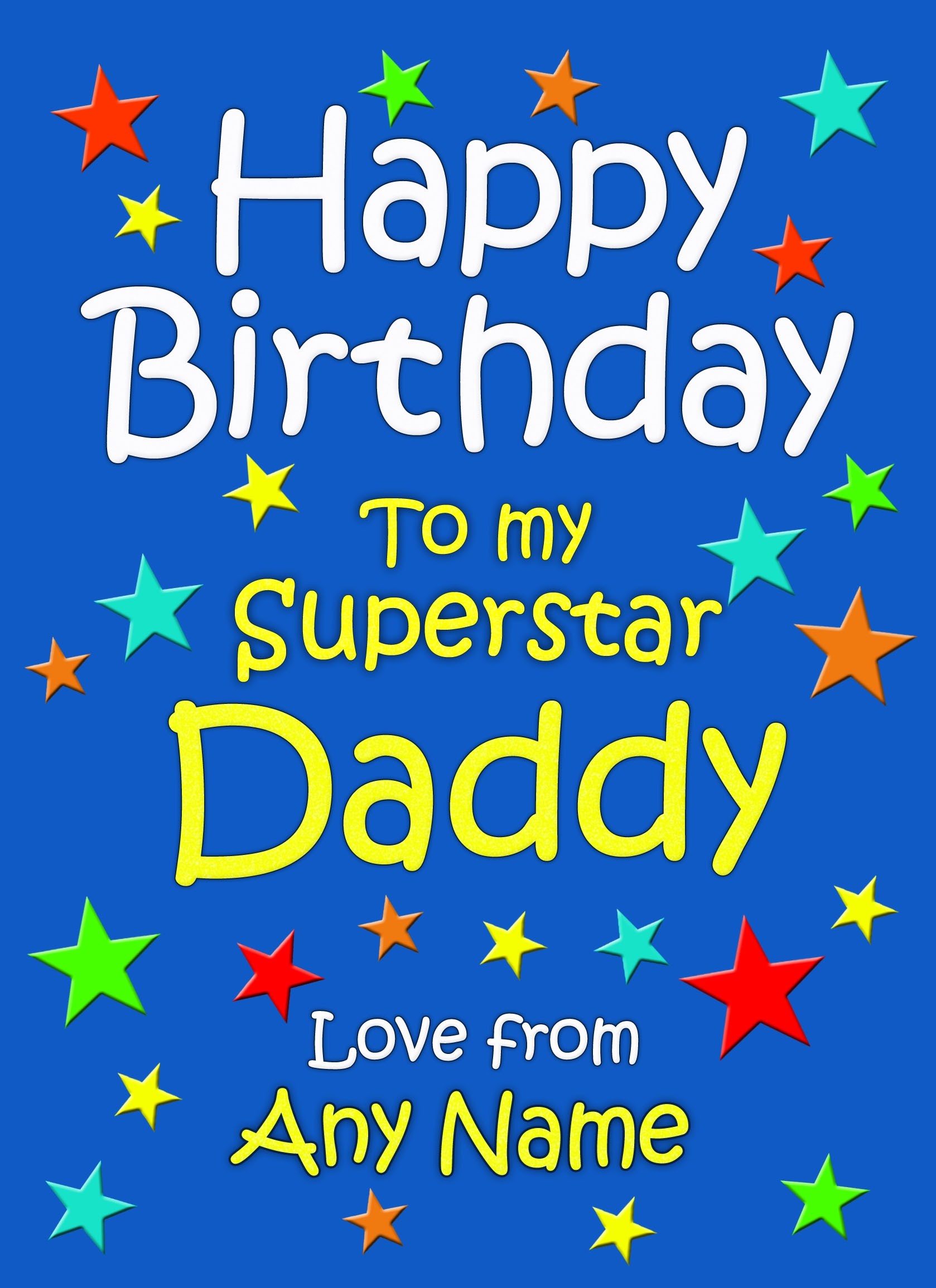 Personalised Daddy Birthday Card (Blue)