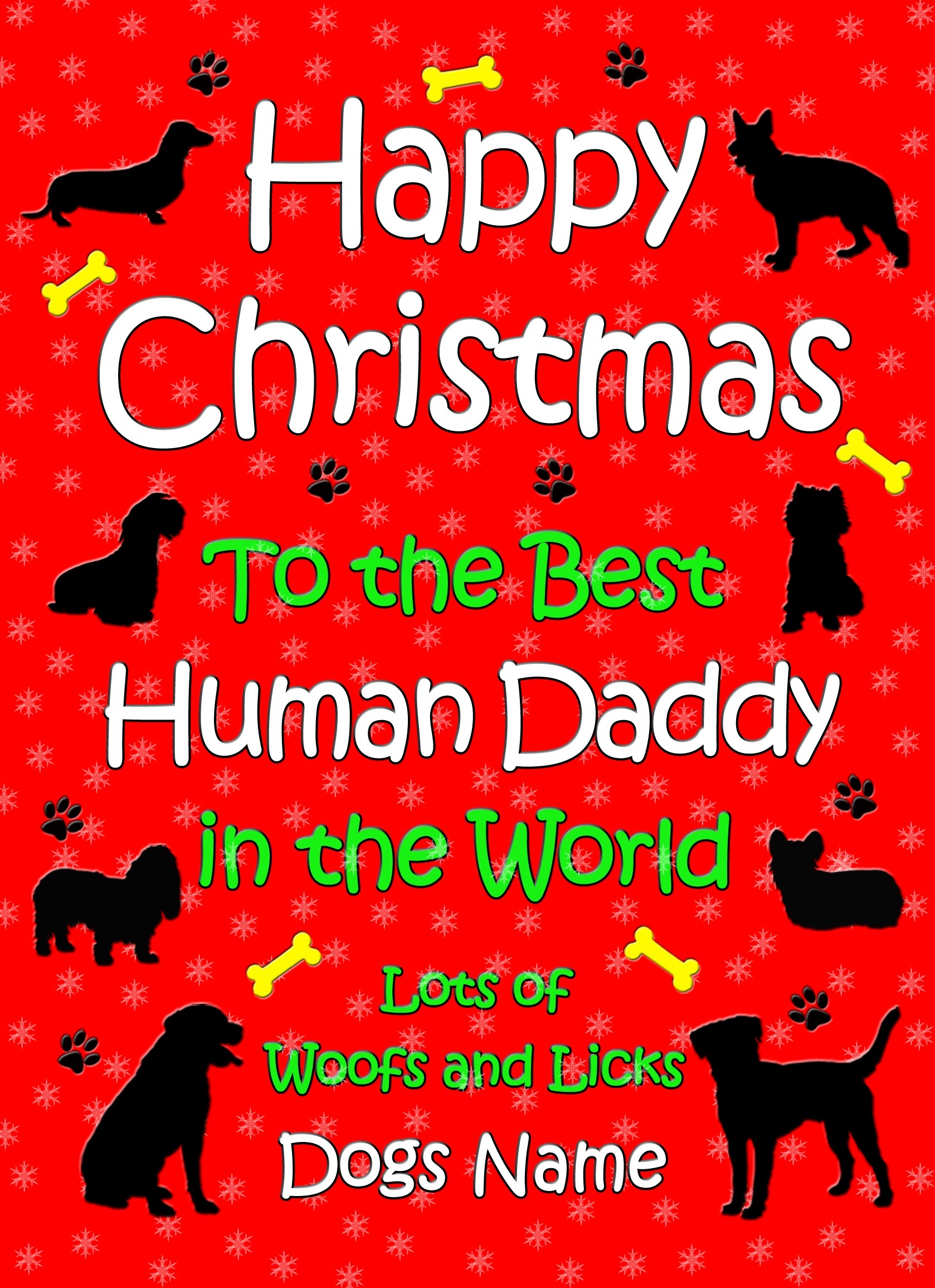 Personalised From The Dog Christmas Card (Human Daddy, Red)