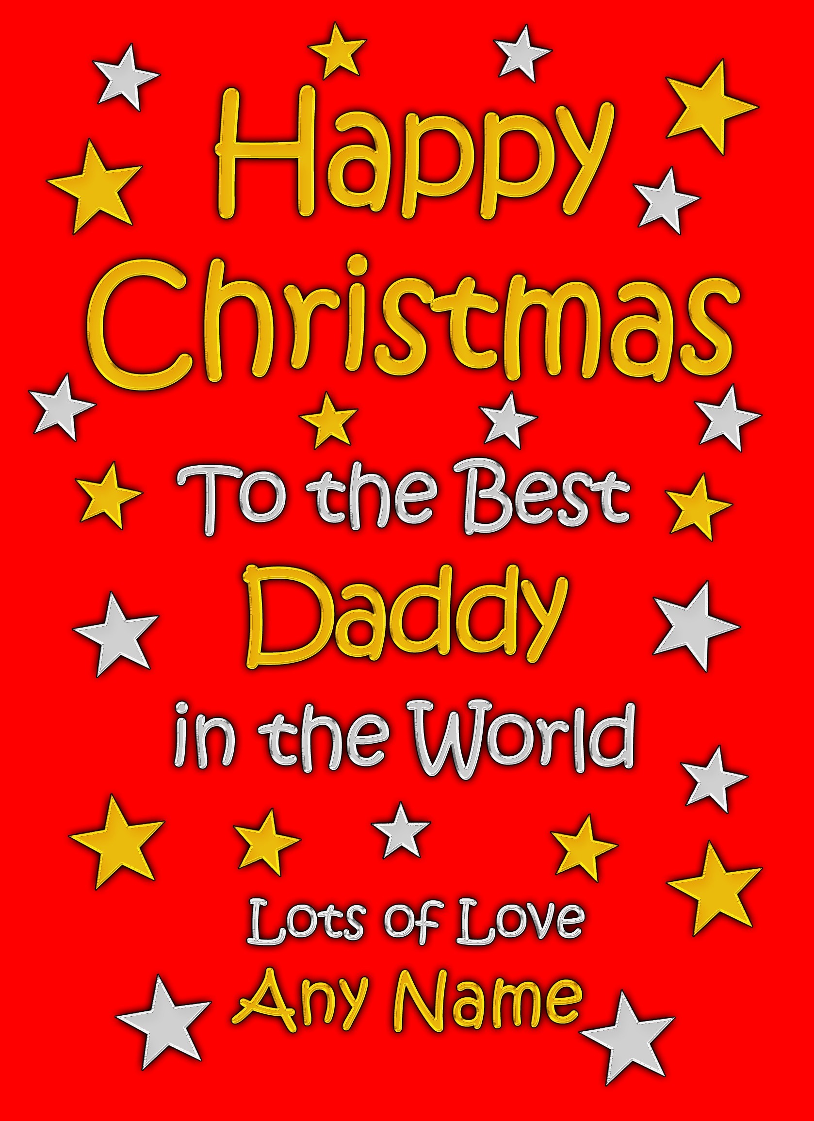 Personalised Daddy Christmas Card (Red)