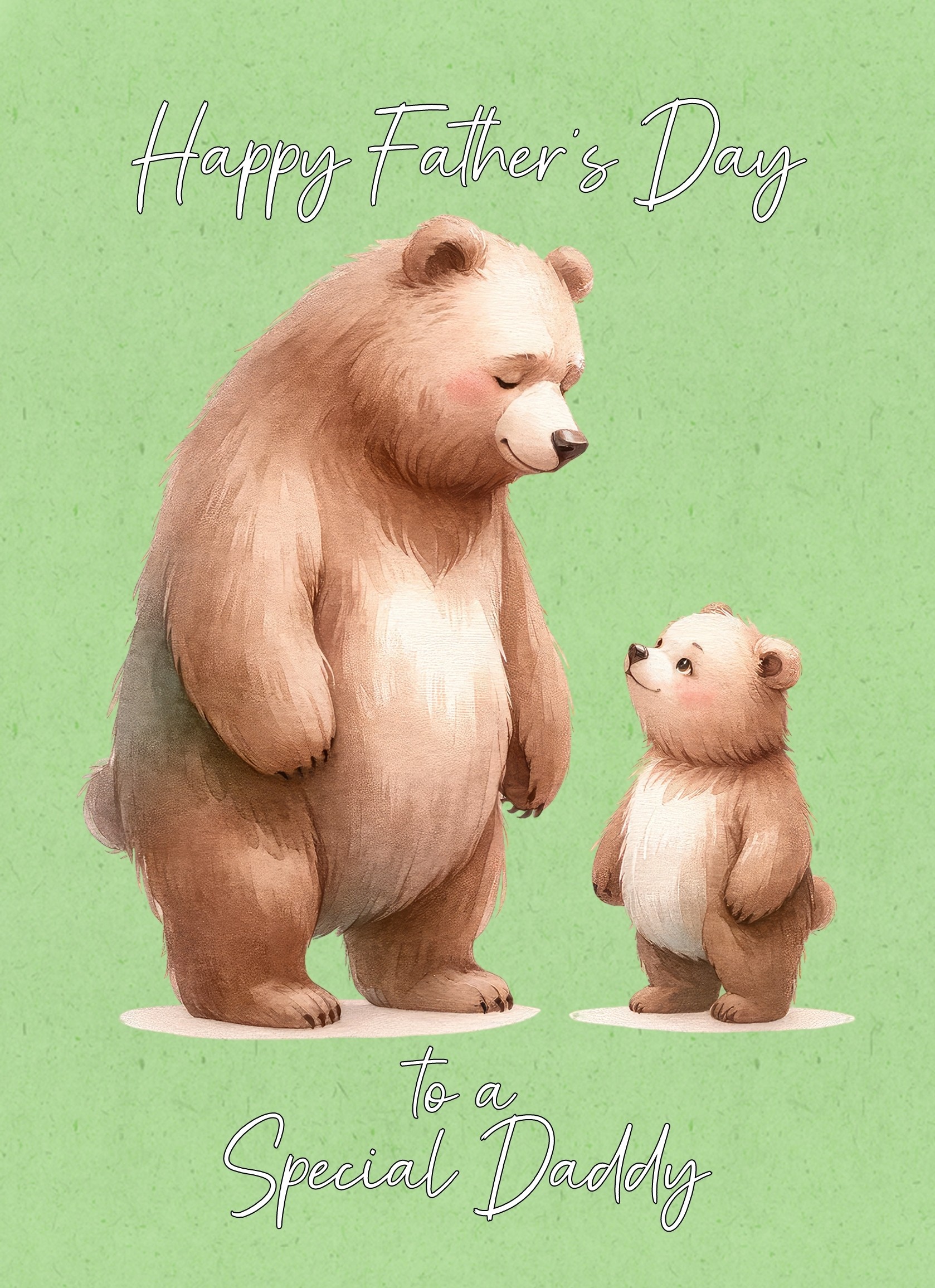 Father and Child Bear Art Fathers Day Card For Daddy (Design 2)