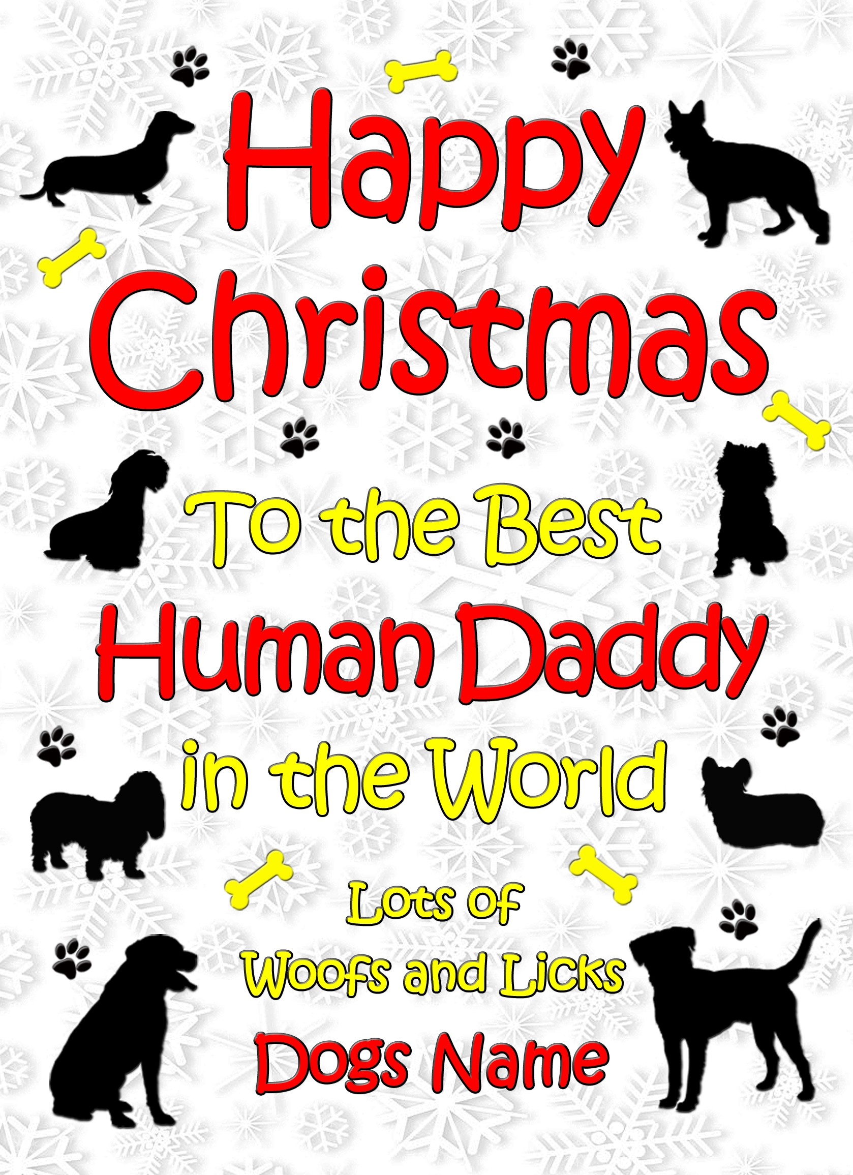 Personalised From The Dog Christmas Card (Human Daddy, White)