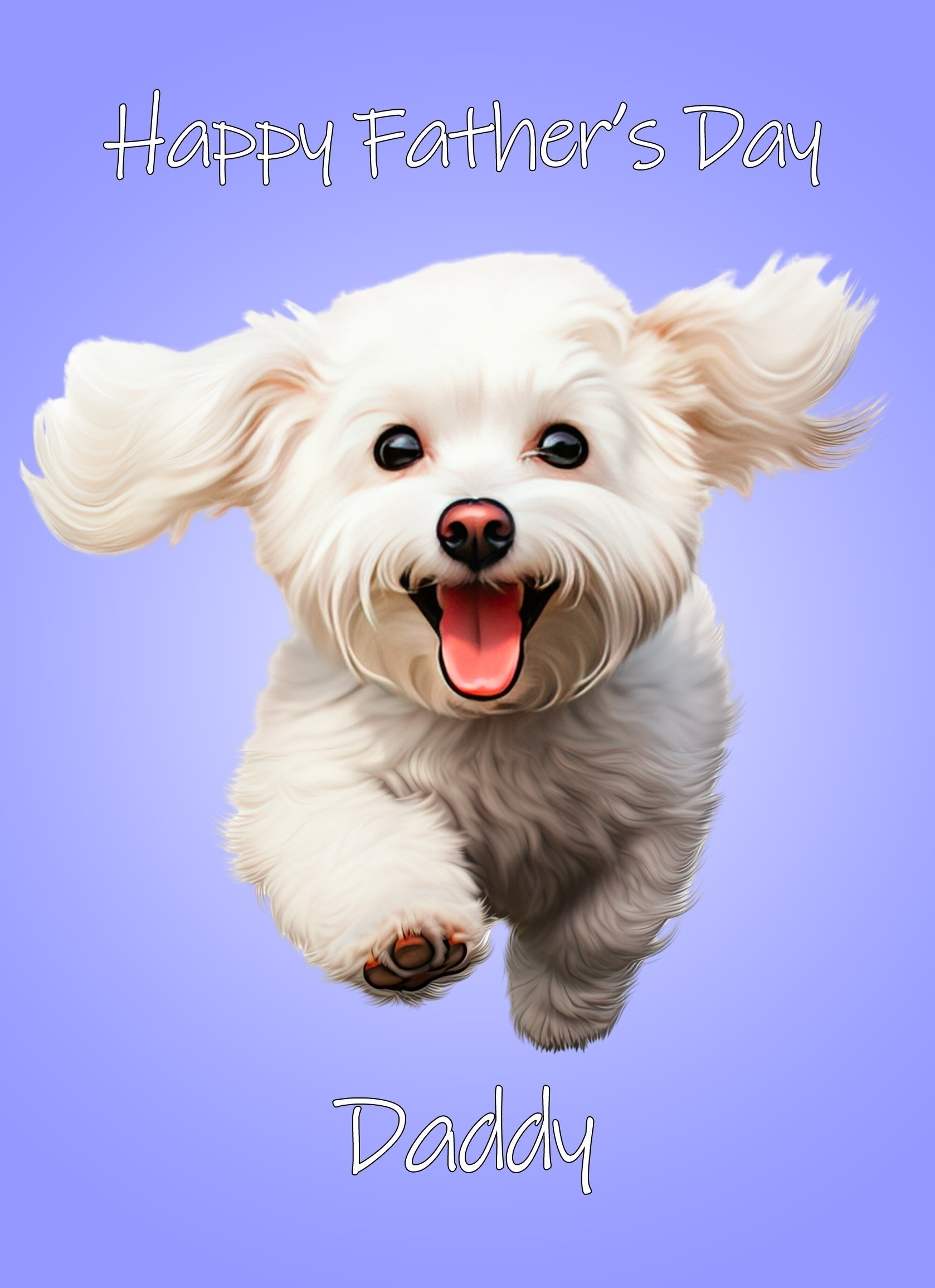 Bichon Frise Dog Fathers Day Card For Daddy