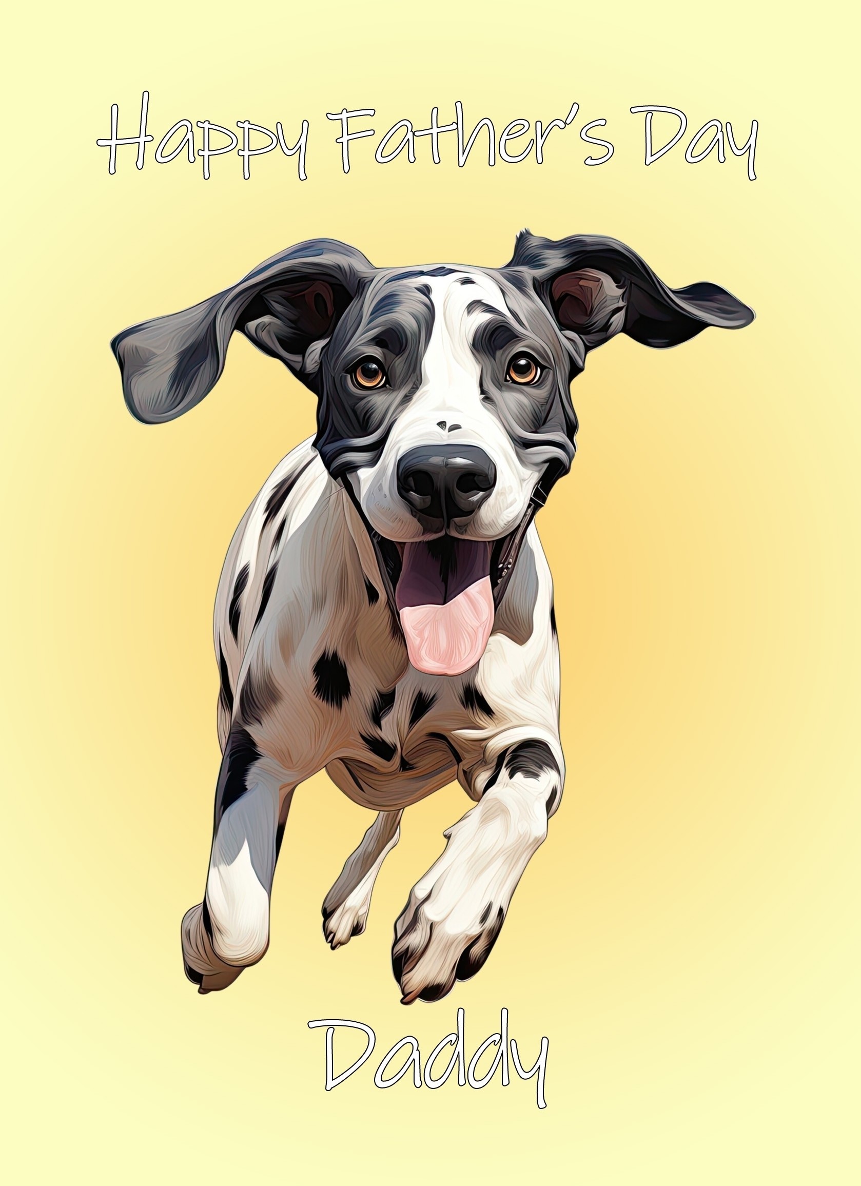 Greyhound Dog Fathers Day Card For Daddy