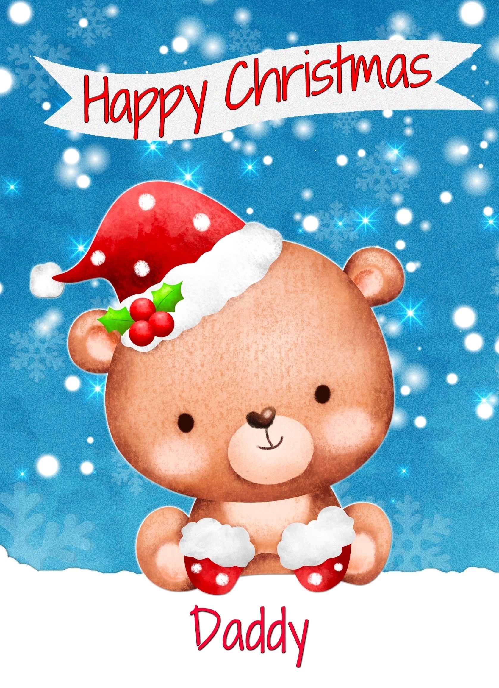 Christmas Card For Daddy (Happy Christmas, Bear)