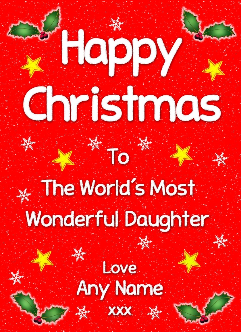 Personalised 'Daughter' Christmas Greeting Card