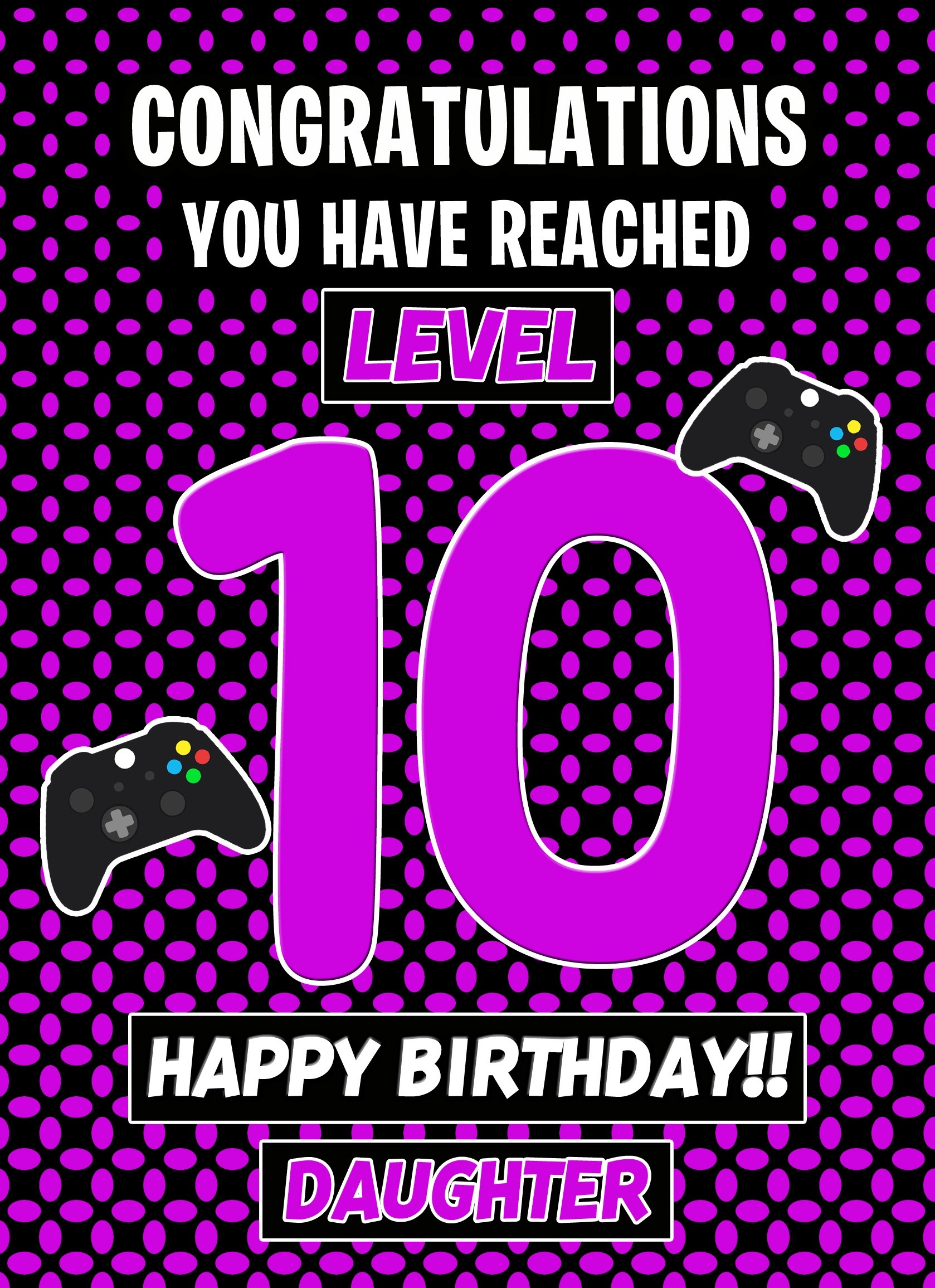 10th Level Gamer Birthday Card (Daughter)