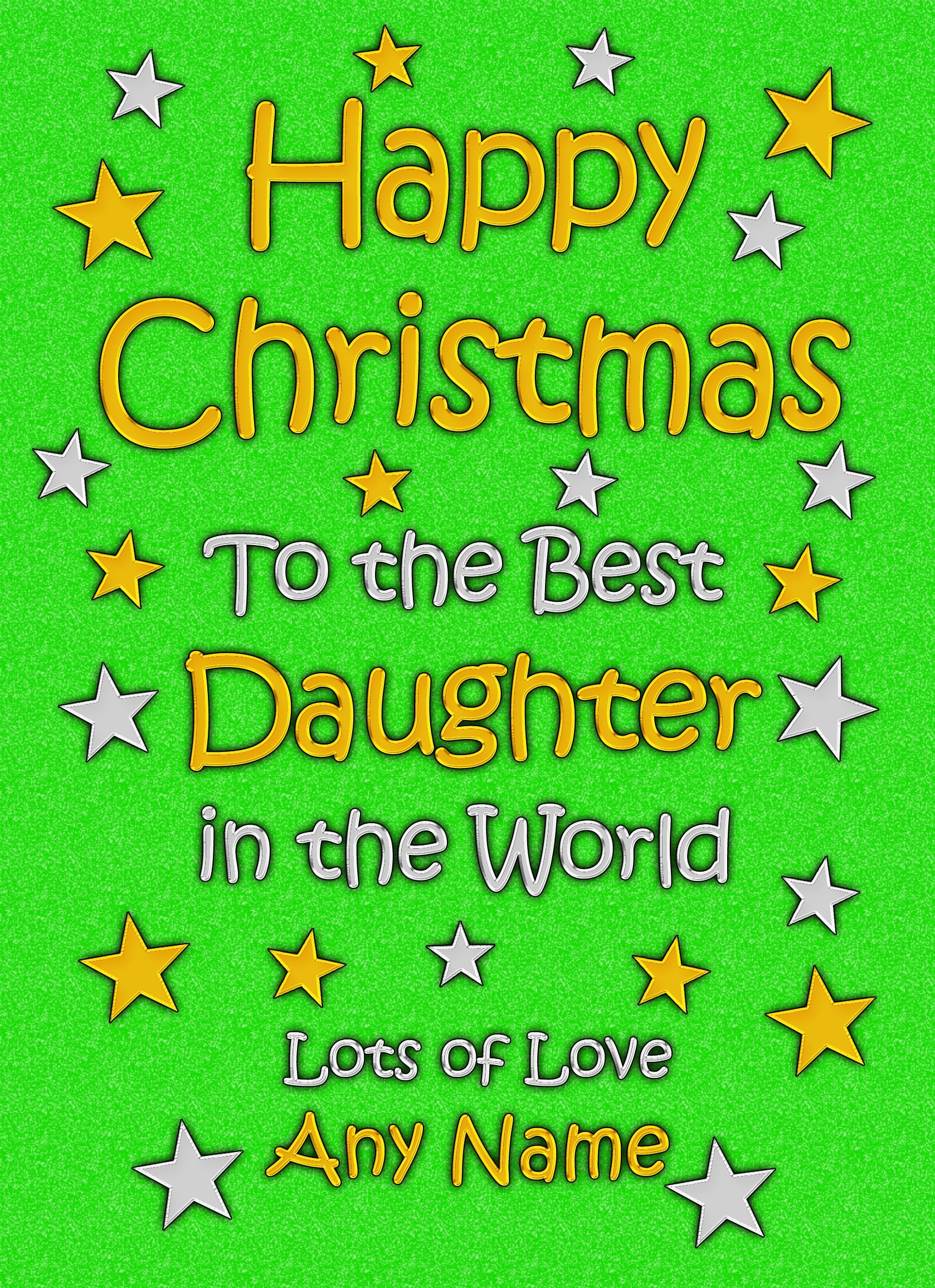 Personalised Daughter Christmas Card (Green)