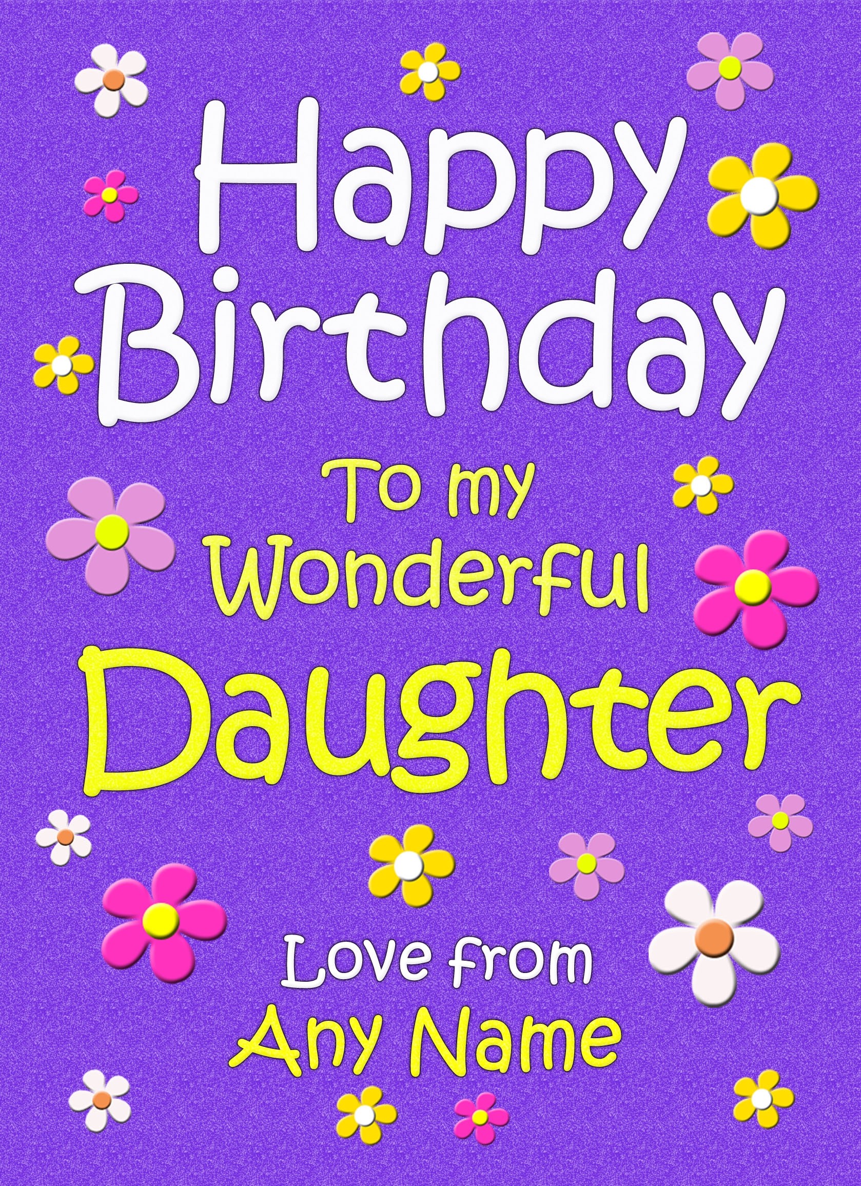 Personalised Daughter Birthday Card (Purple)