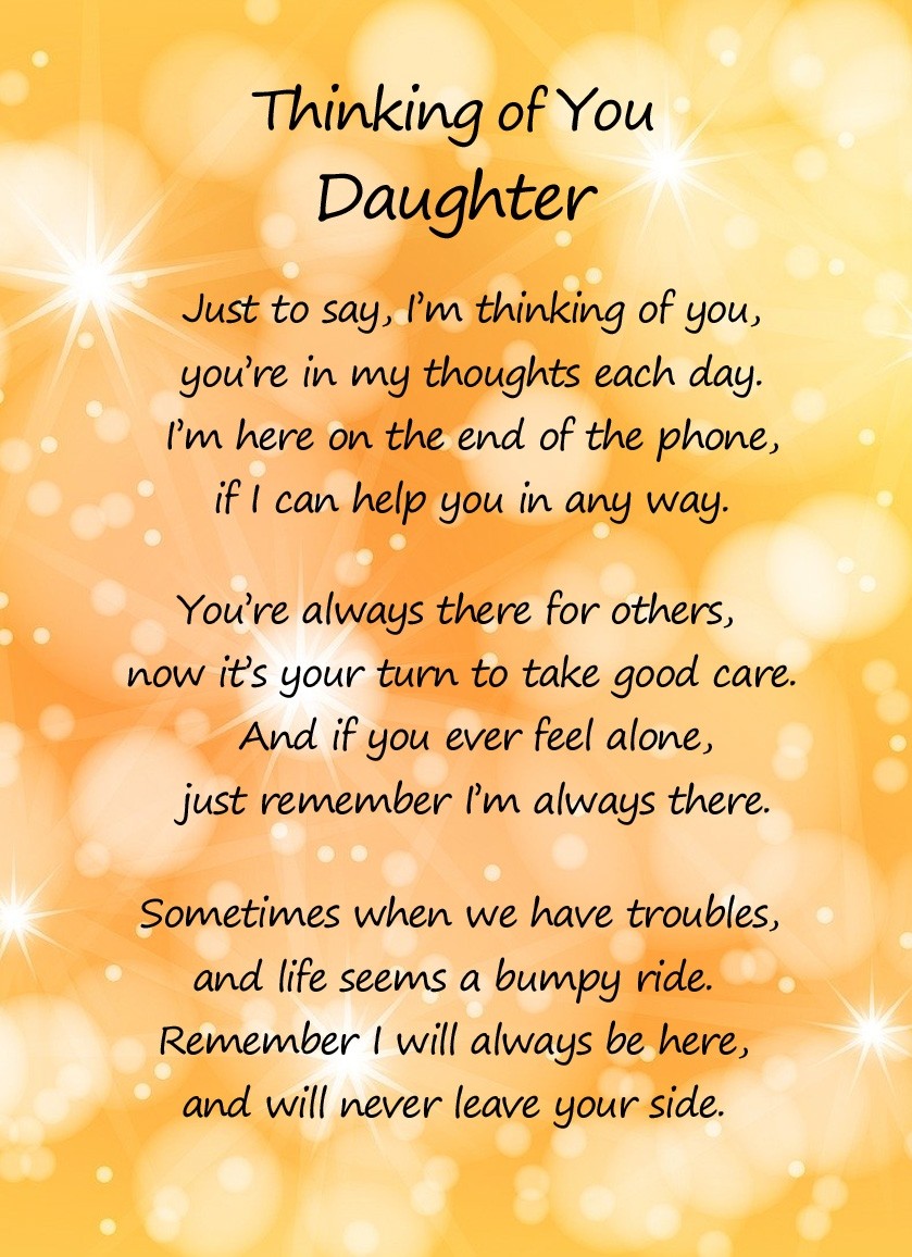 Thinking of You 'Daughter' Poem Verse Greeting Card