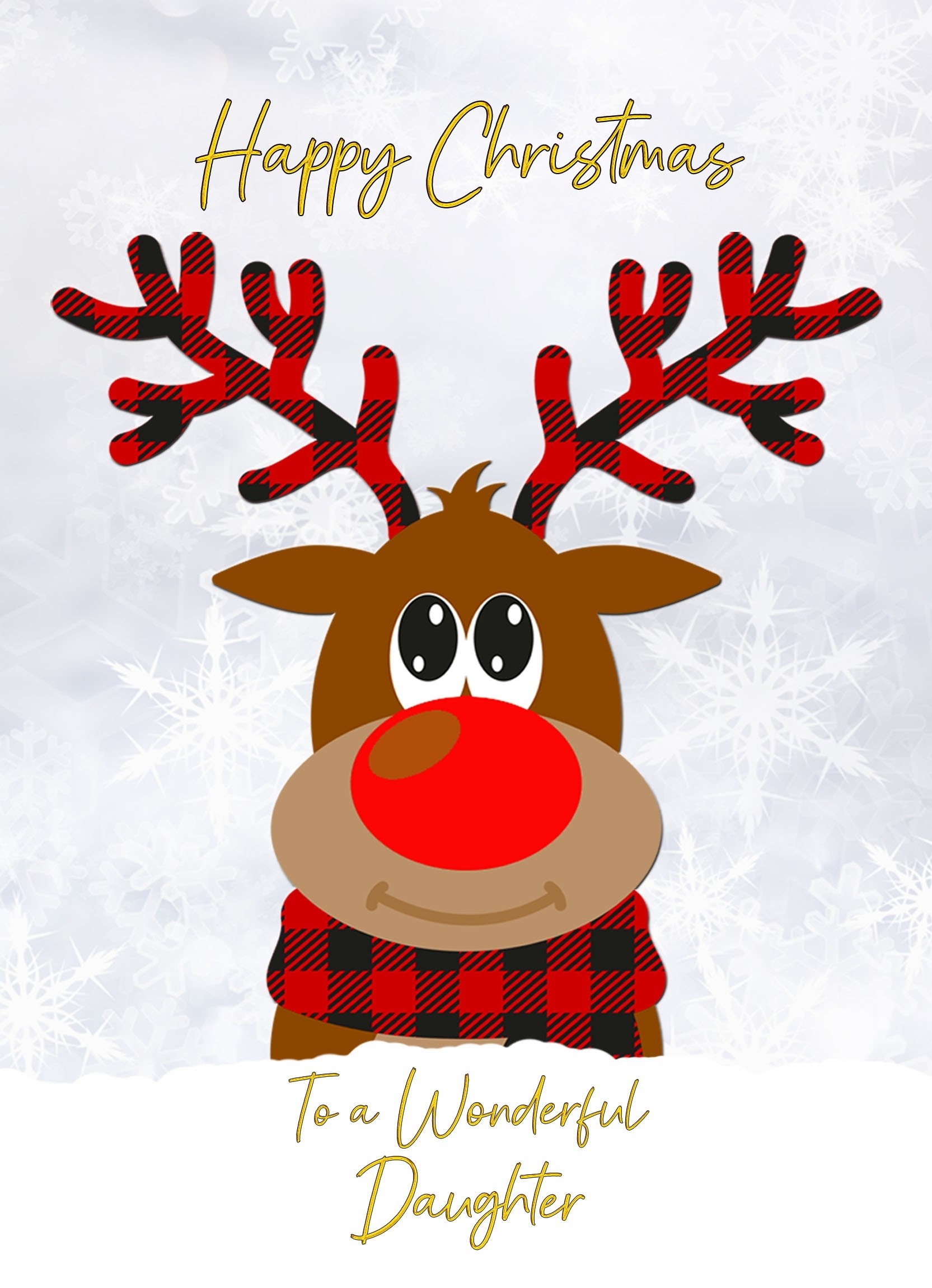 Christmas Card For Daughter (Reindeer Cartoon)