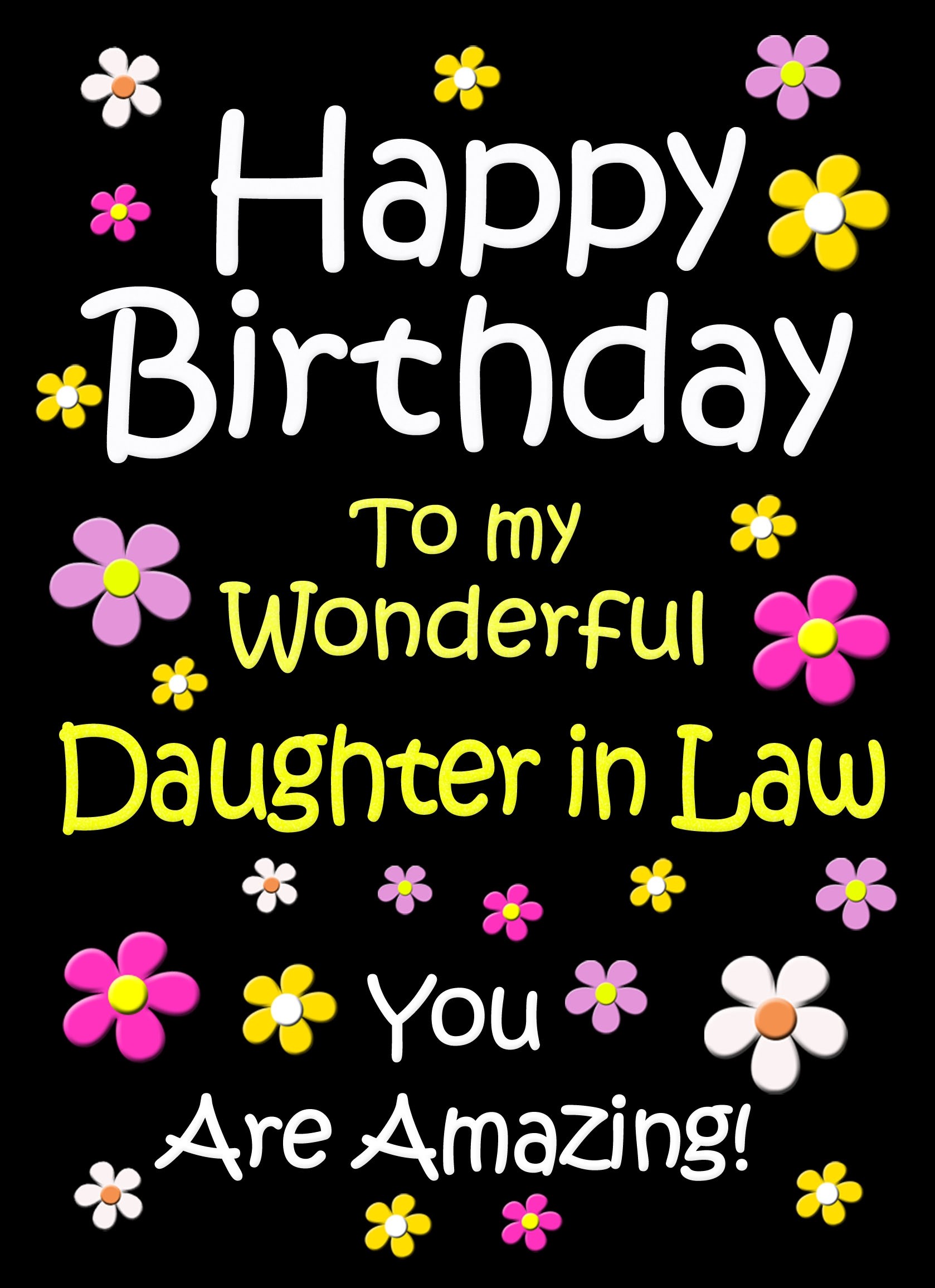 Daughter in Law Birthday Card (Black)