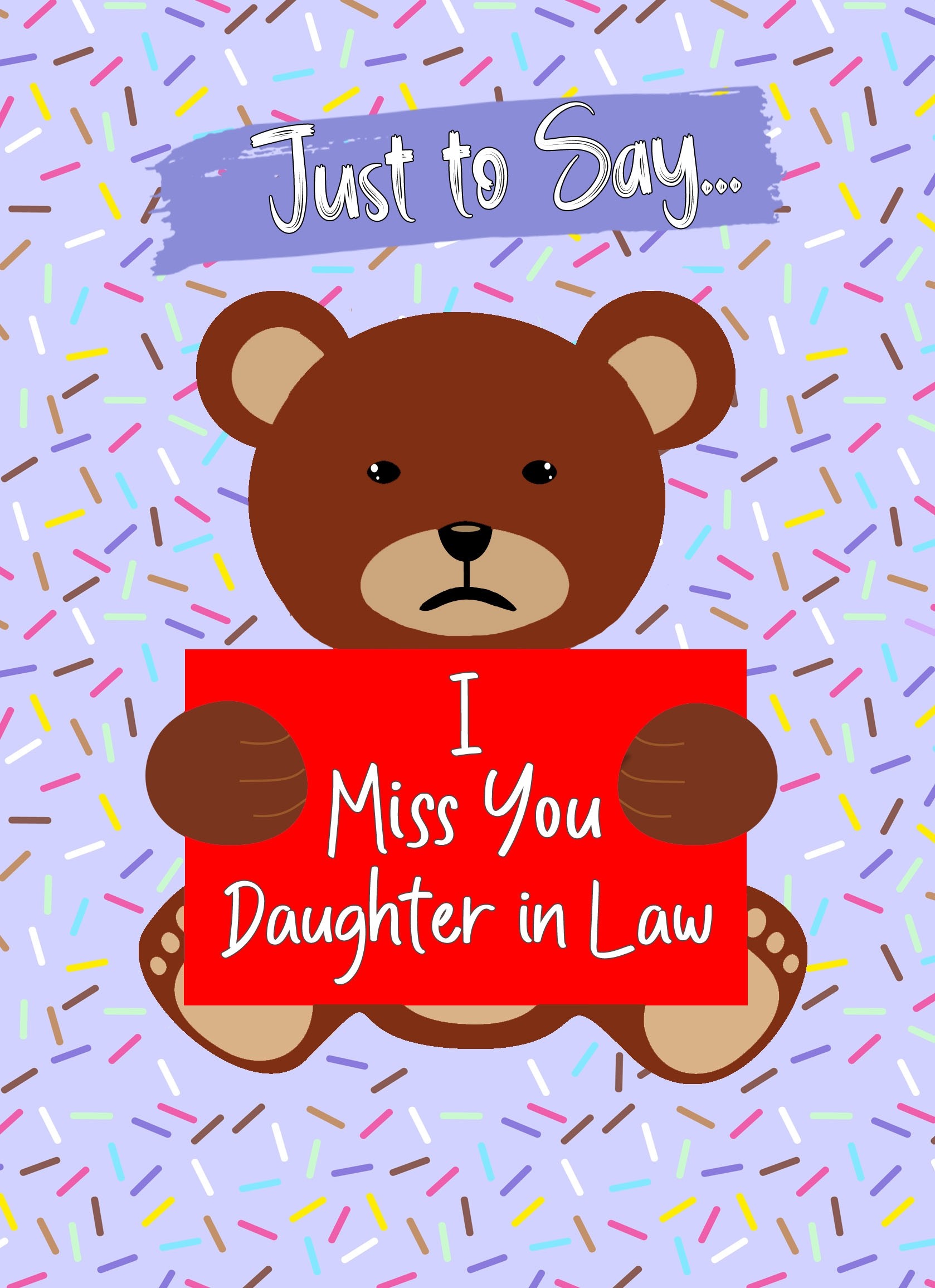 Missing You Card For Daughter in Law (Bear)