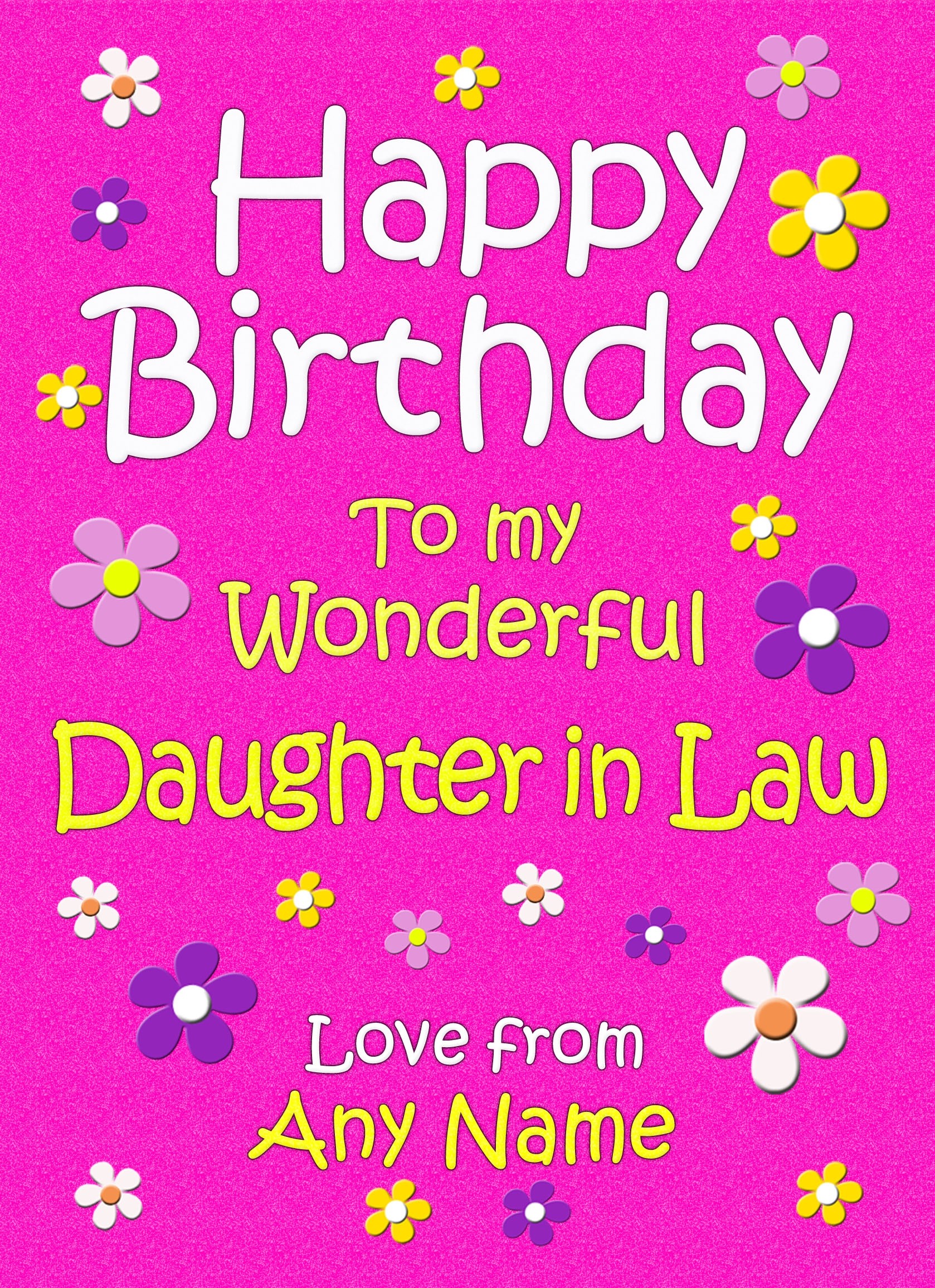 Personalised Daughter in Law Birthday Card (Cerise)