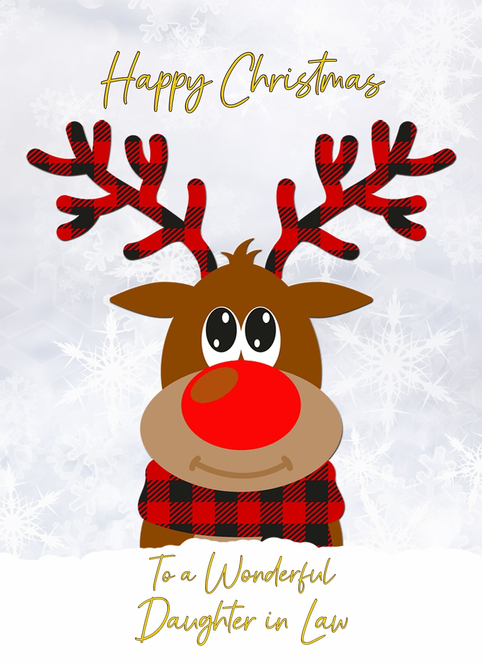 Christmas Card For Daughter in Law (Reindeer Cartoon)