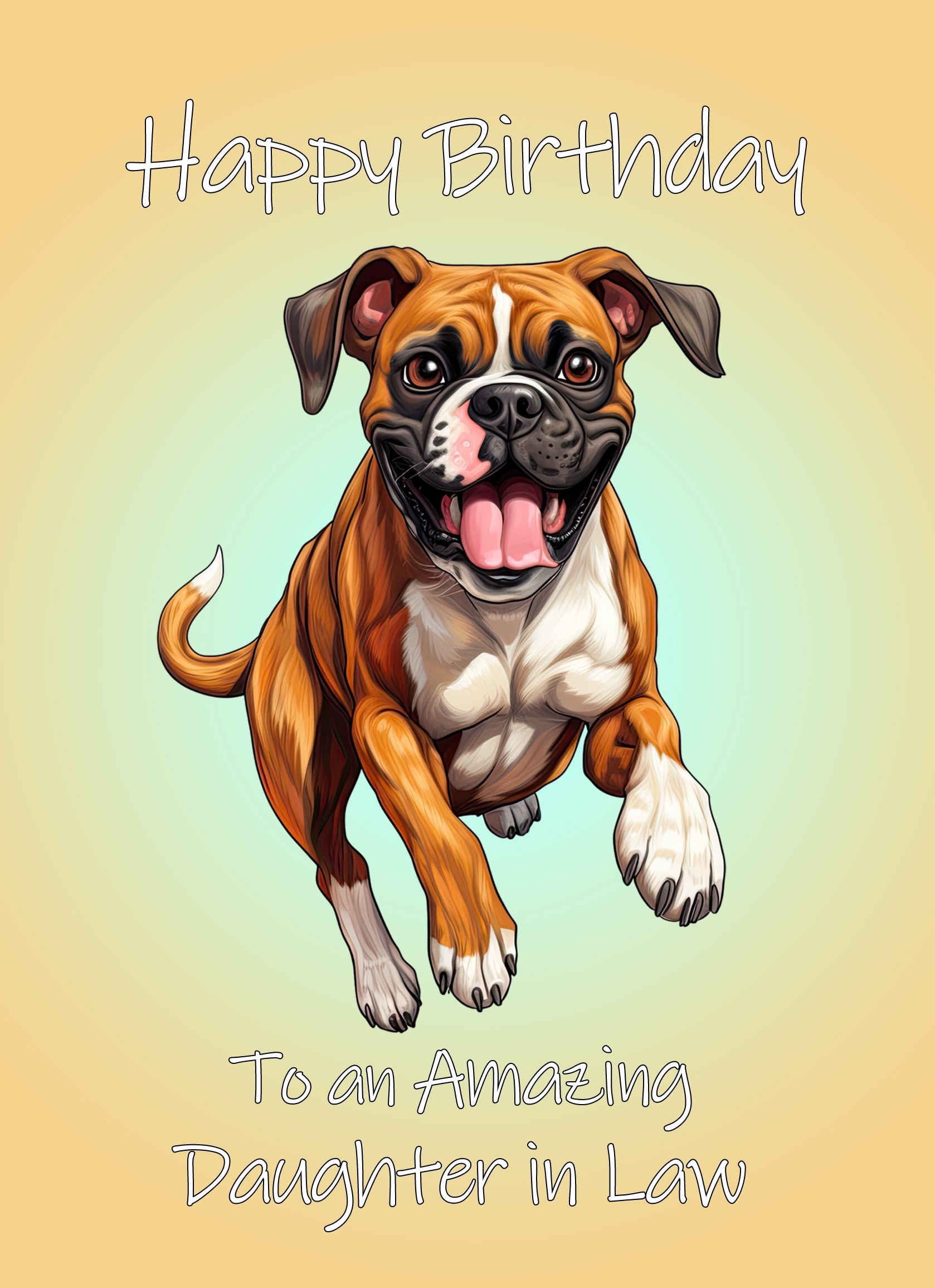 Boxer Dog Birthday Card For Daughter in Law