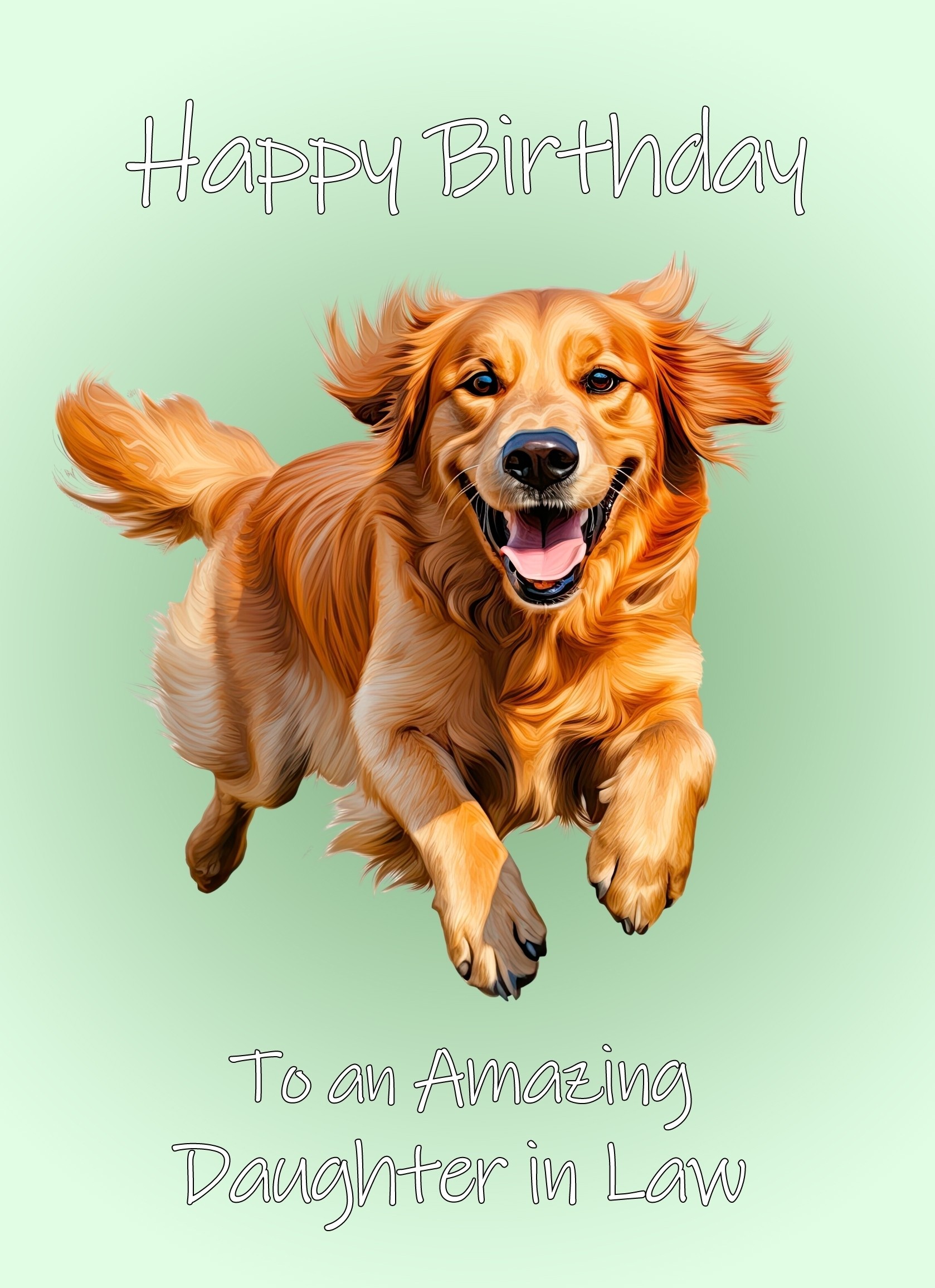 Golden Retriever Dog Birthday Card For Daughter in Law