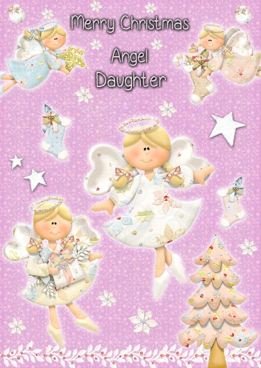 Angel Daughter Christmas Card 'Merry Christmas'