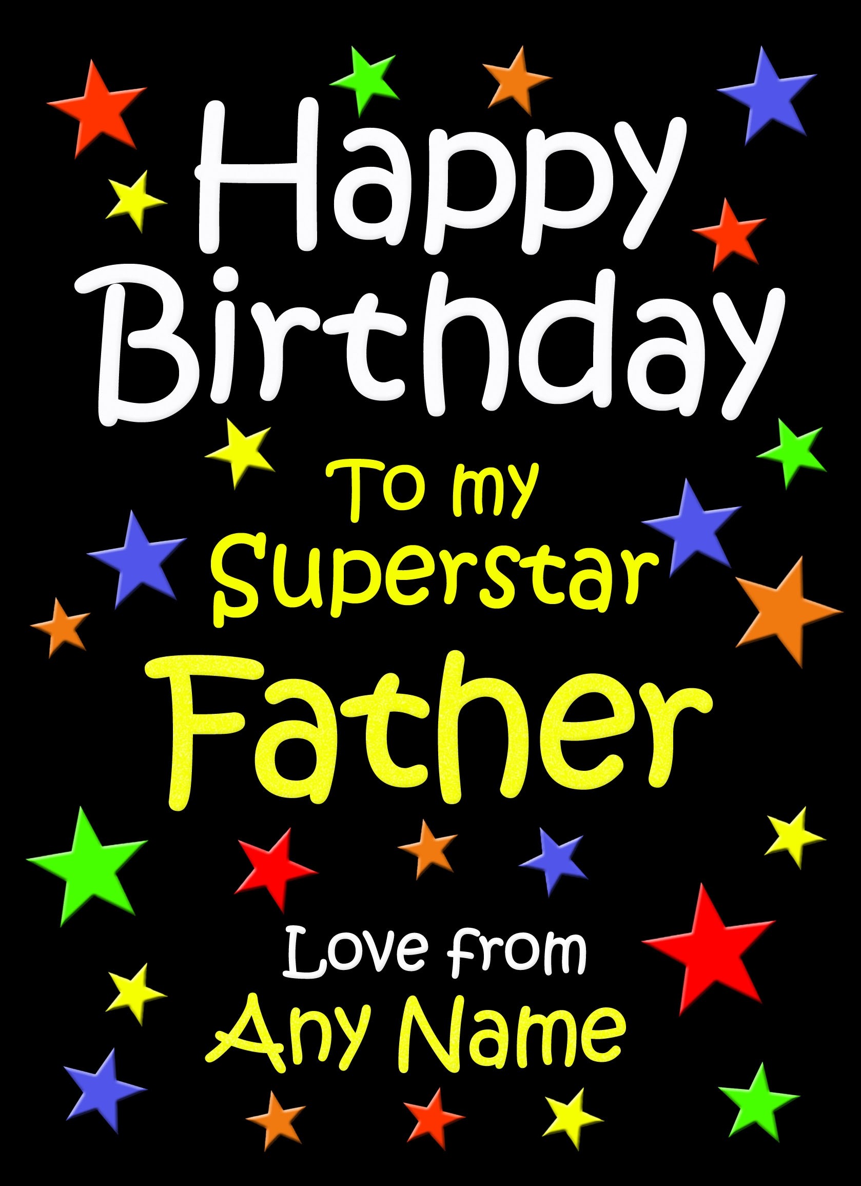 Personalised Father Birthday Card (Black)