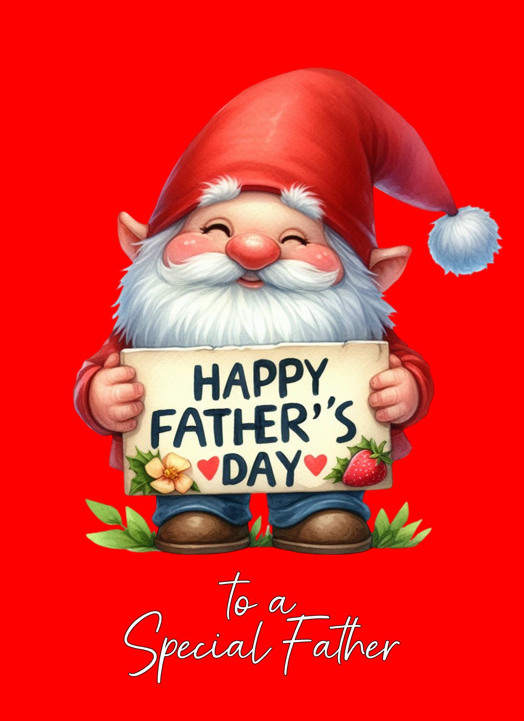 Gnome Funny Art Fathers Day Card For Father (Design 2)