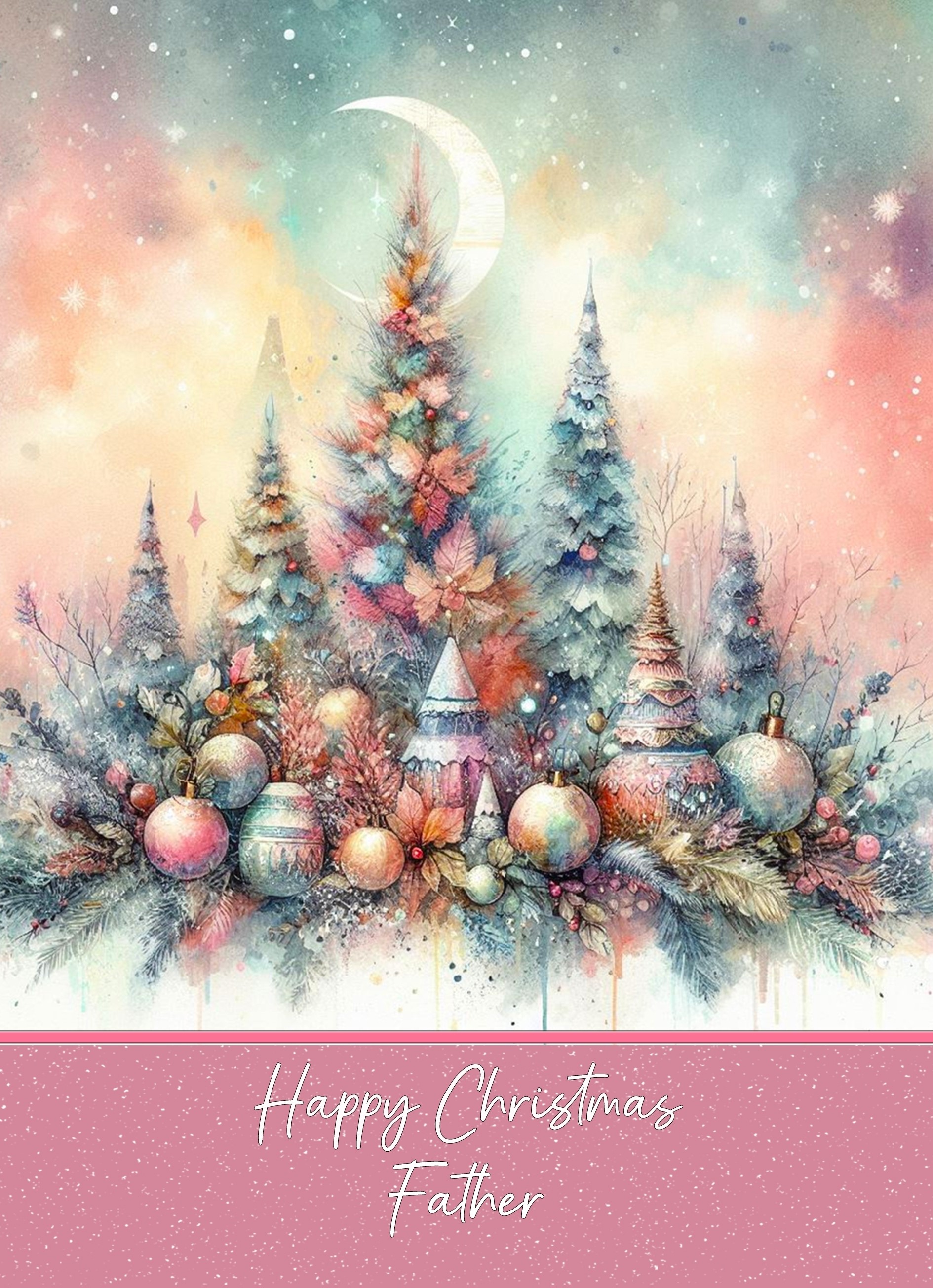 Christmas Card For Father (Scene, Design 2)