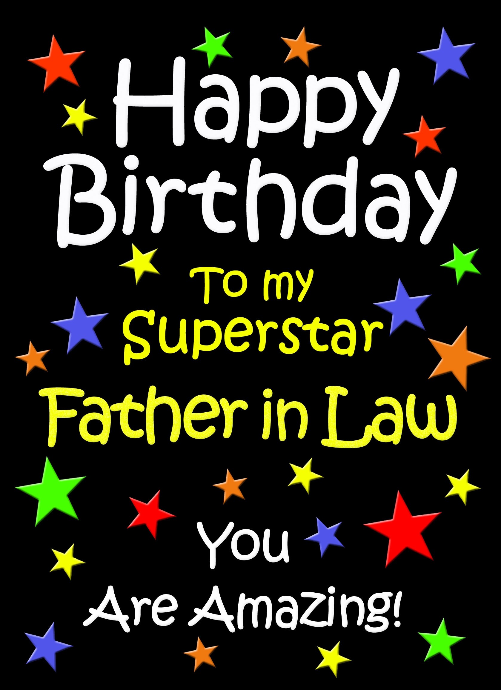 Father in Law Birthday Card (Black)