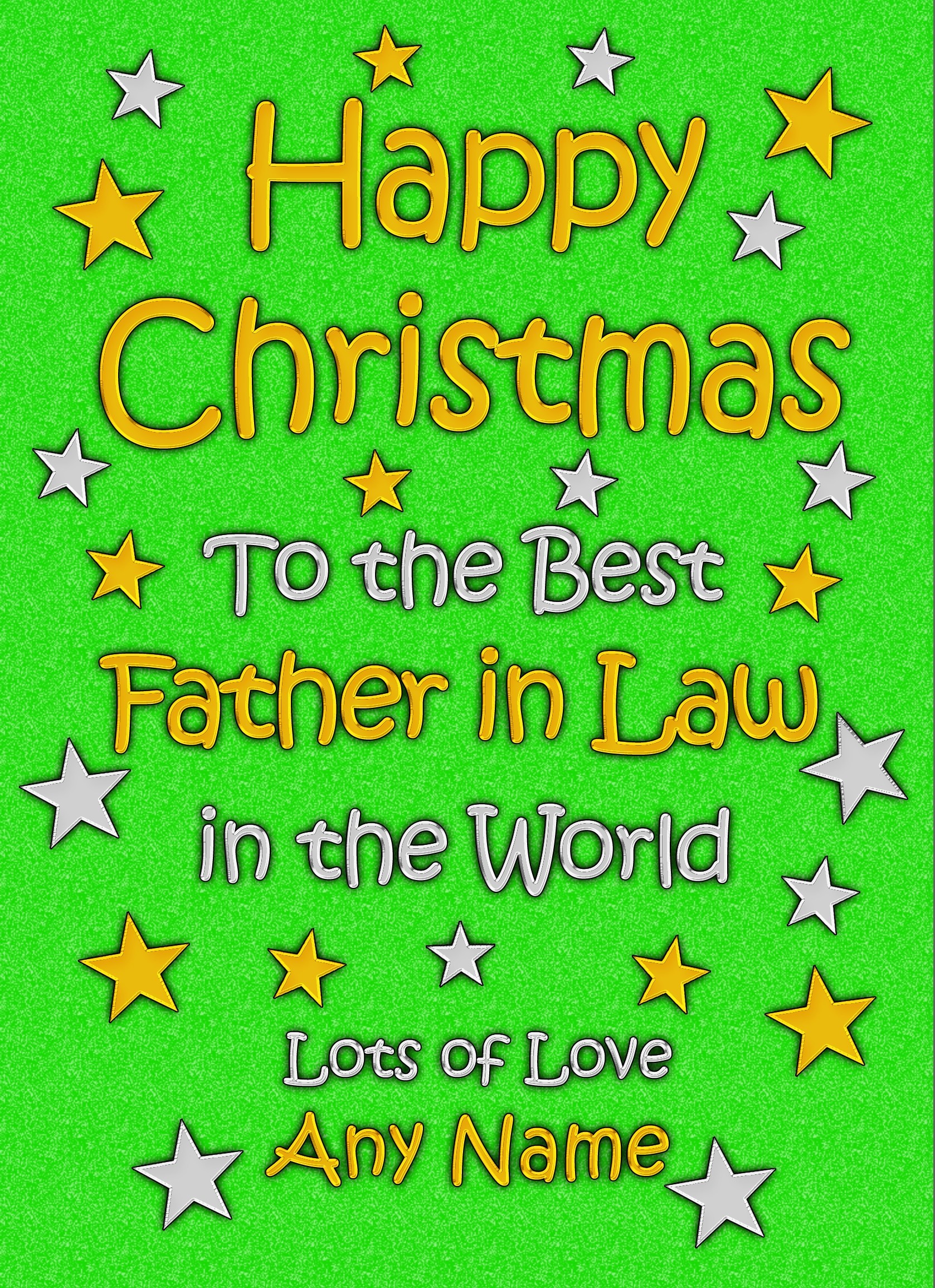 Personalised Father in Law Christmas Card (Green)