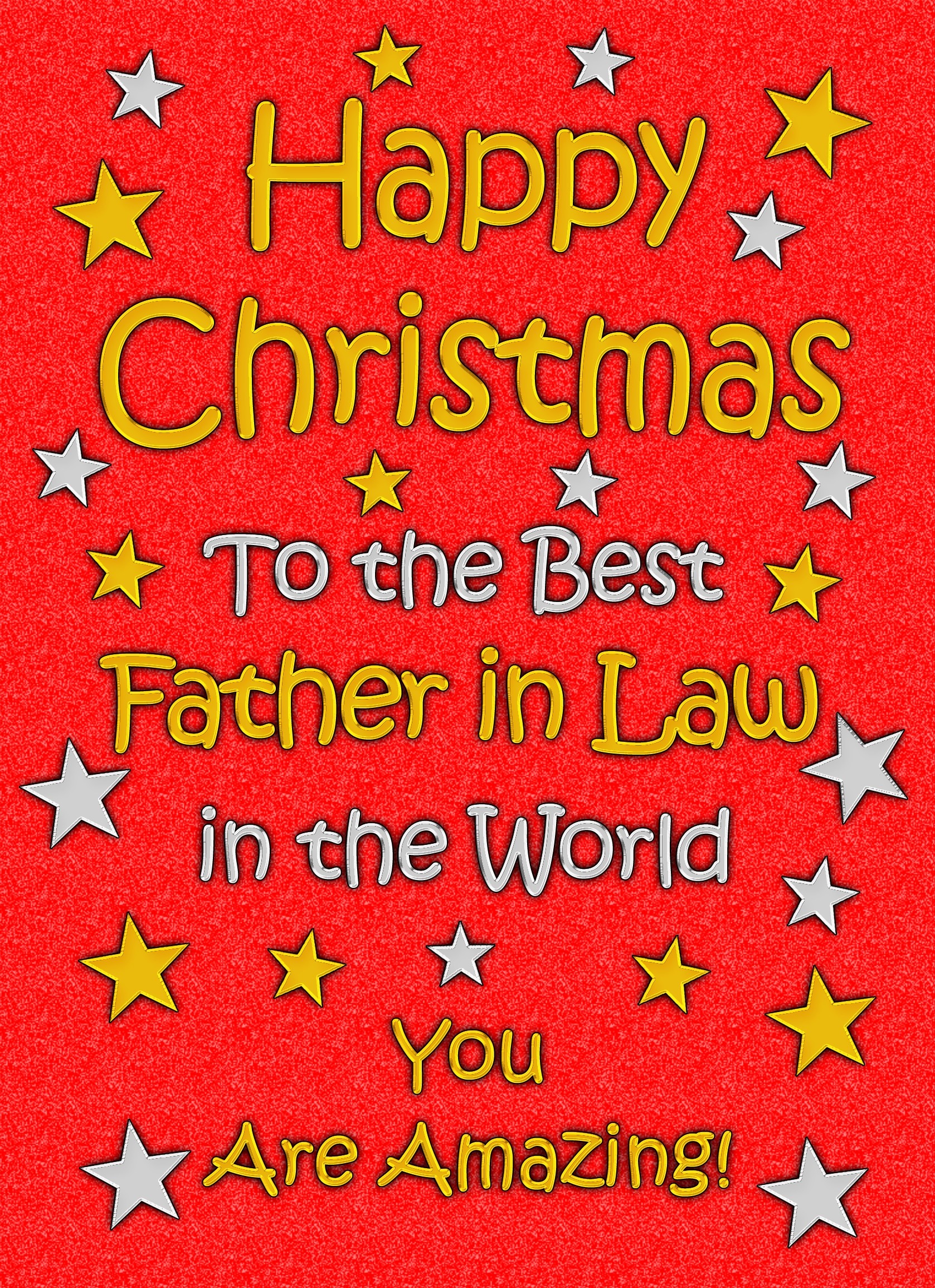 Father in Law Christmas Card (Red)