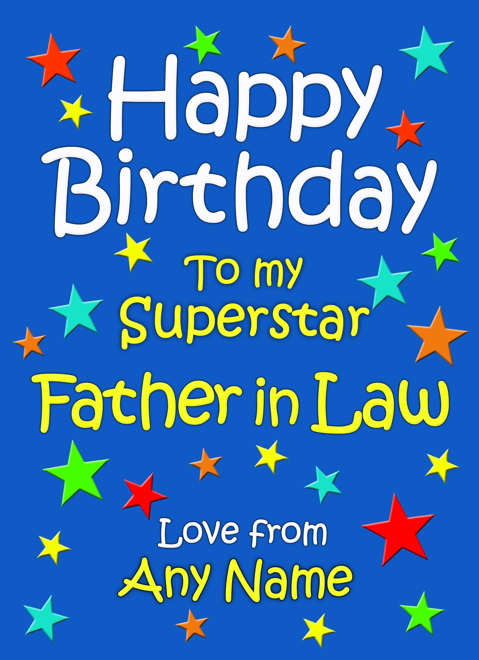 Personalised Father in Law Birthday Card (Blue)